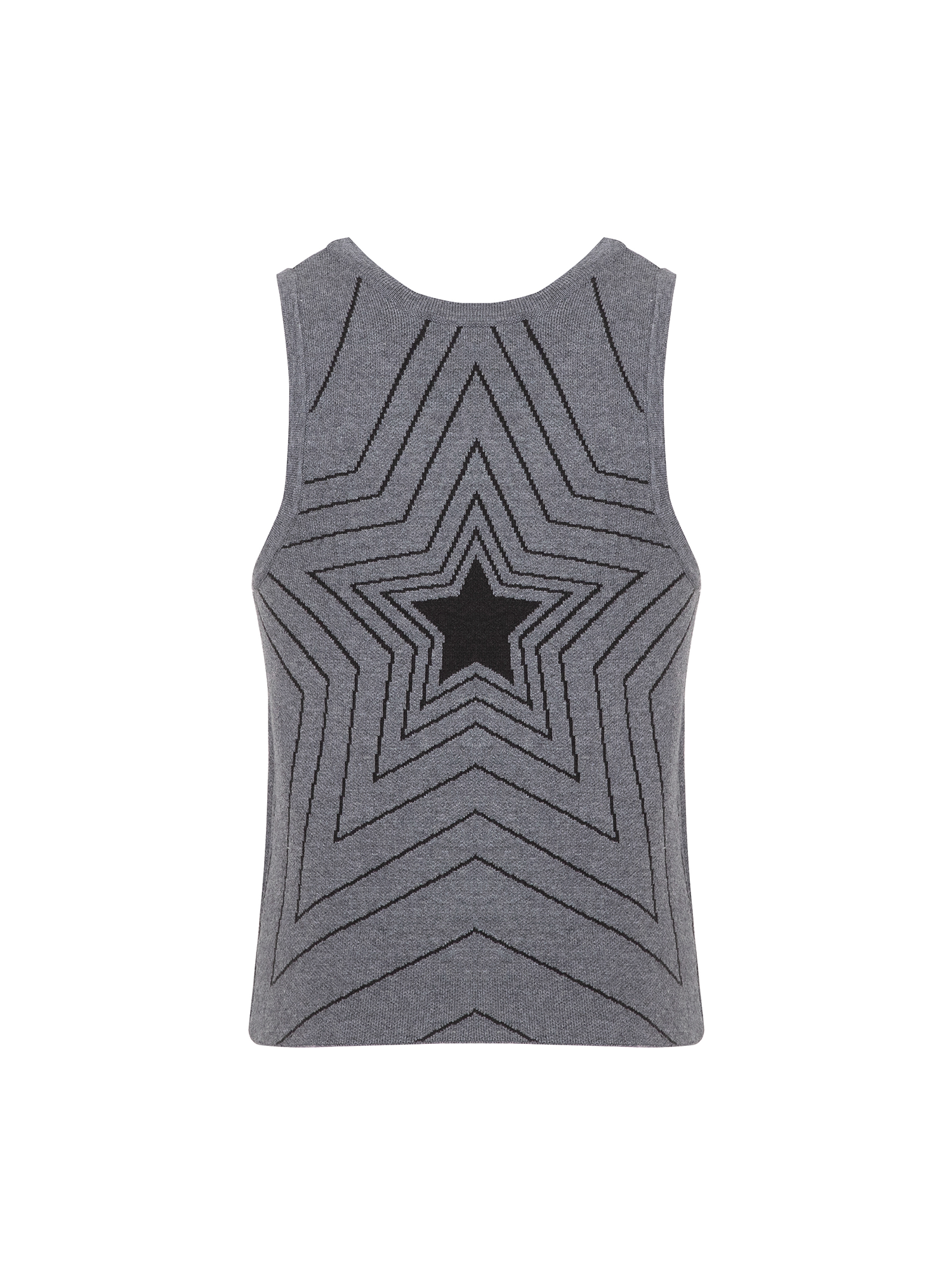 CYCYCY Retro Star Intarsia Knit Vest-Vest-S-Gray-Free Shipping Leatheretro