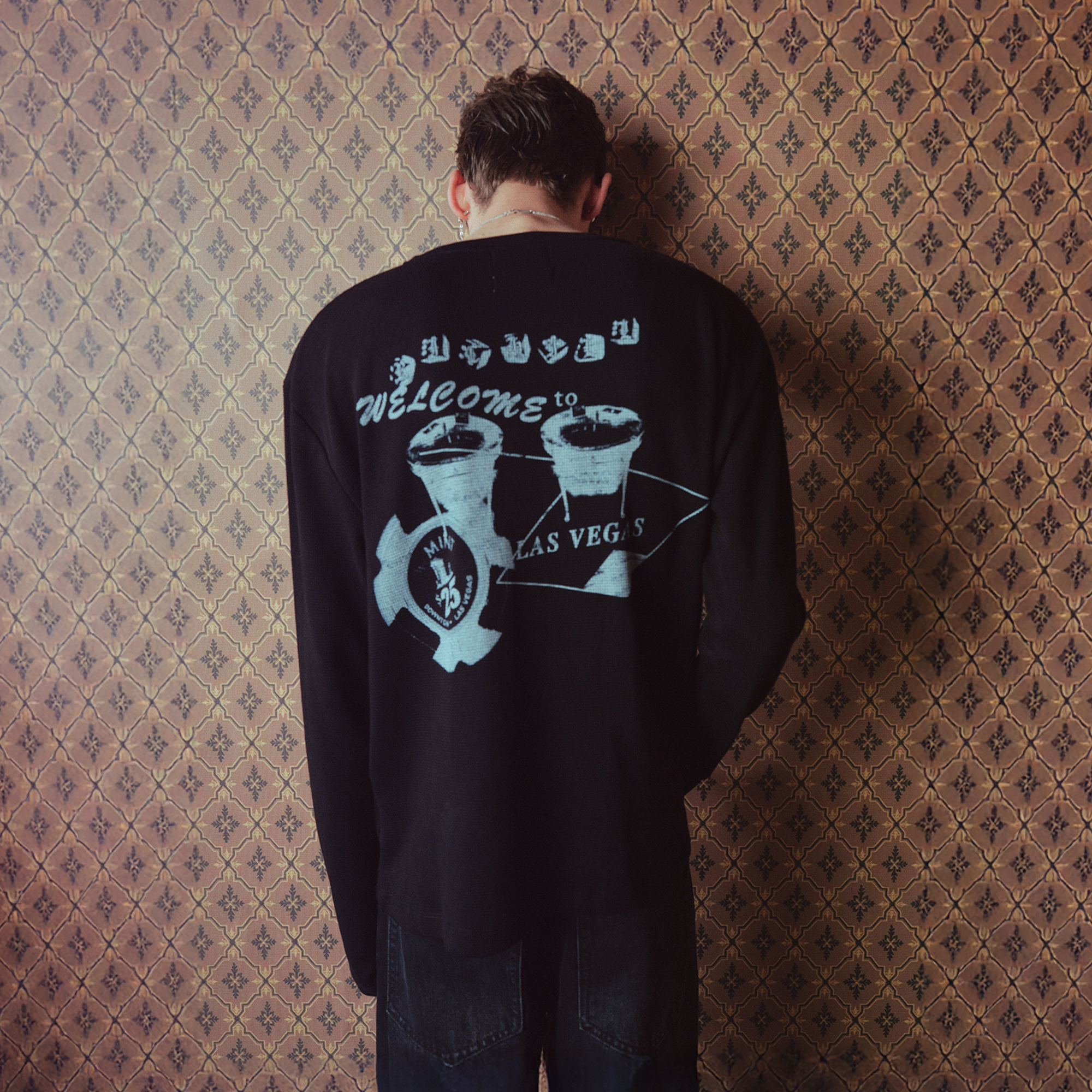 RICHILL Retro Vegas Waffle Henley Long-Sleeve Tee-L/S Tee-S-Free Shipping Leatheretro