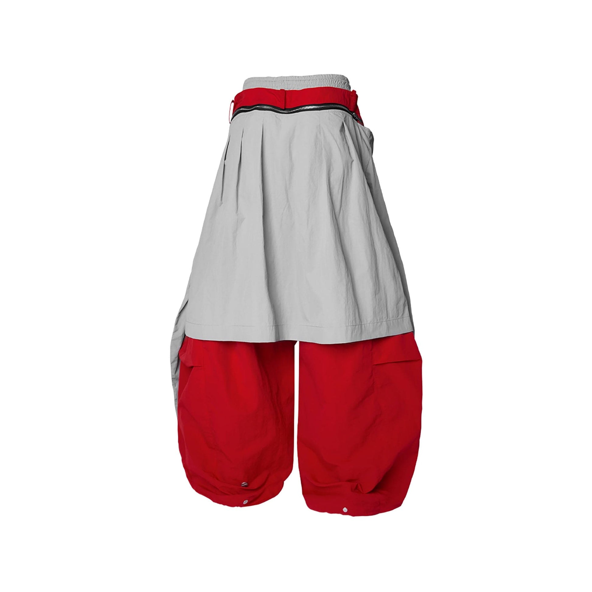 RELABEL Drawstring Layered Double-Waistband Parachute Pants Red-Pants-XS-Free Shipping Leatheretro