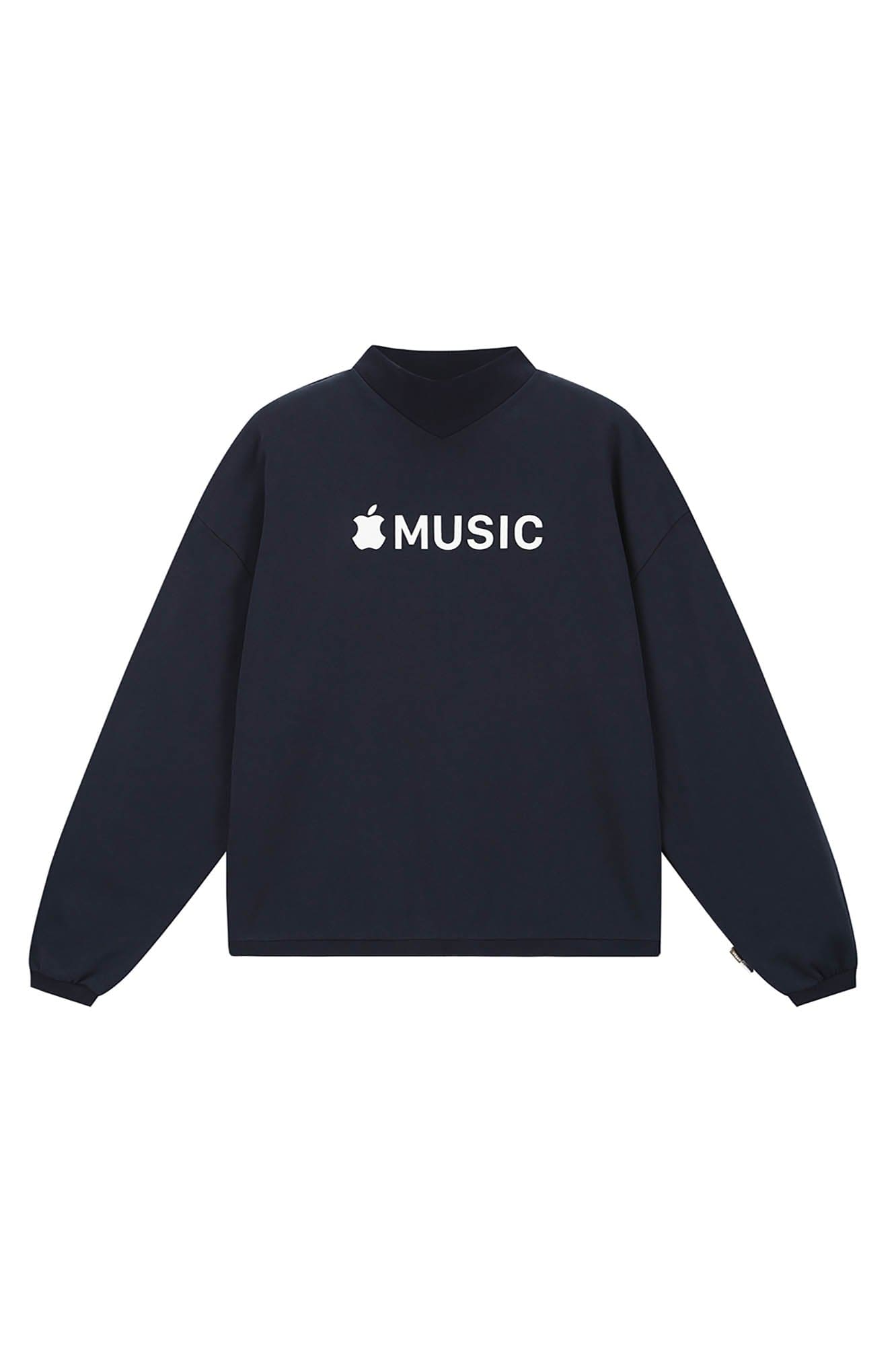 URBAN+FOREST Music Store Mock Neck Sweatshirt-Sweatshirt-XS-Dark Blue-Free Shipping Leatheretro