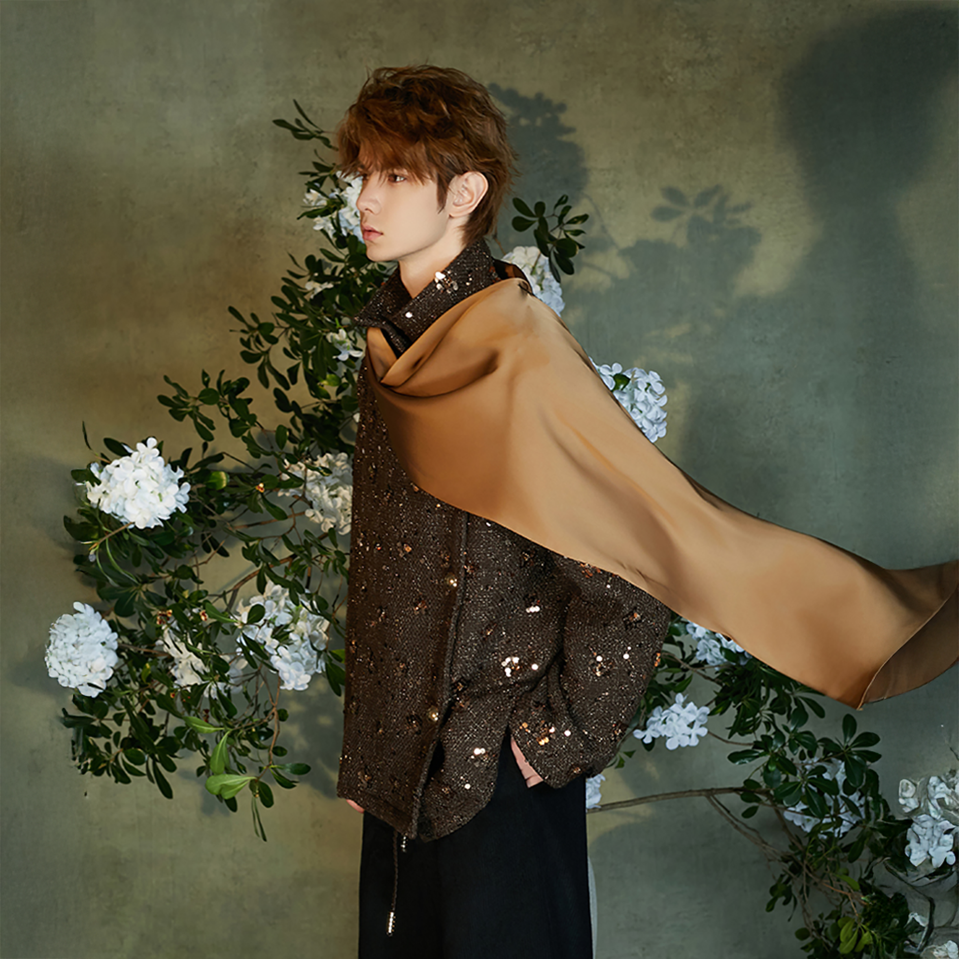 JIECHI Sequin Embroidered Satin Shawl Blazer-Jacket-M (Preorder)-Free Shipping Leatheretro