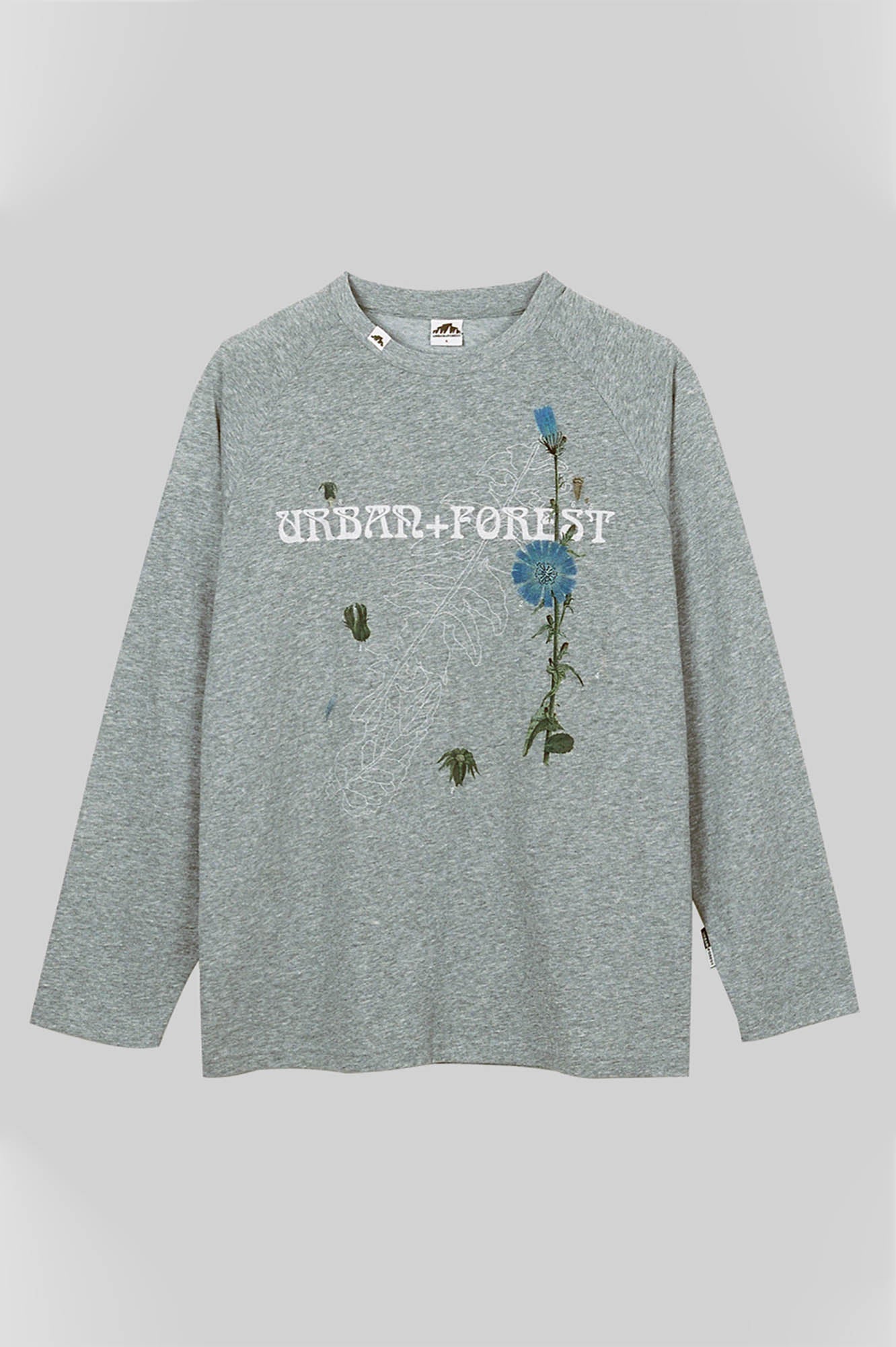 URBAN+FOREST Plant Atlas Raglan Long-Sleeve Tee-L/S Tee-XS-Grey-Free Shipping Leatheretro