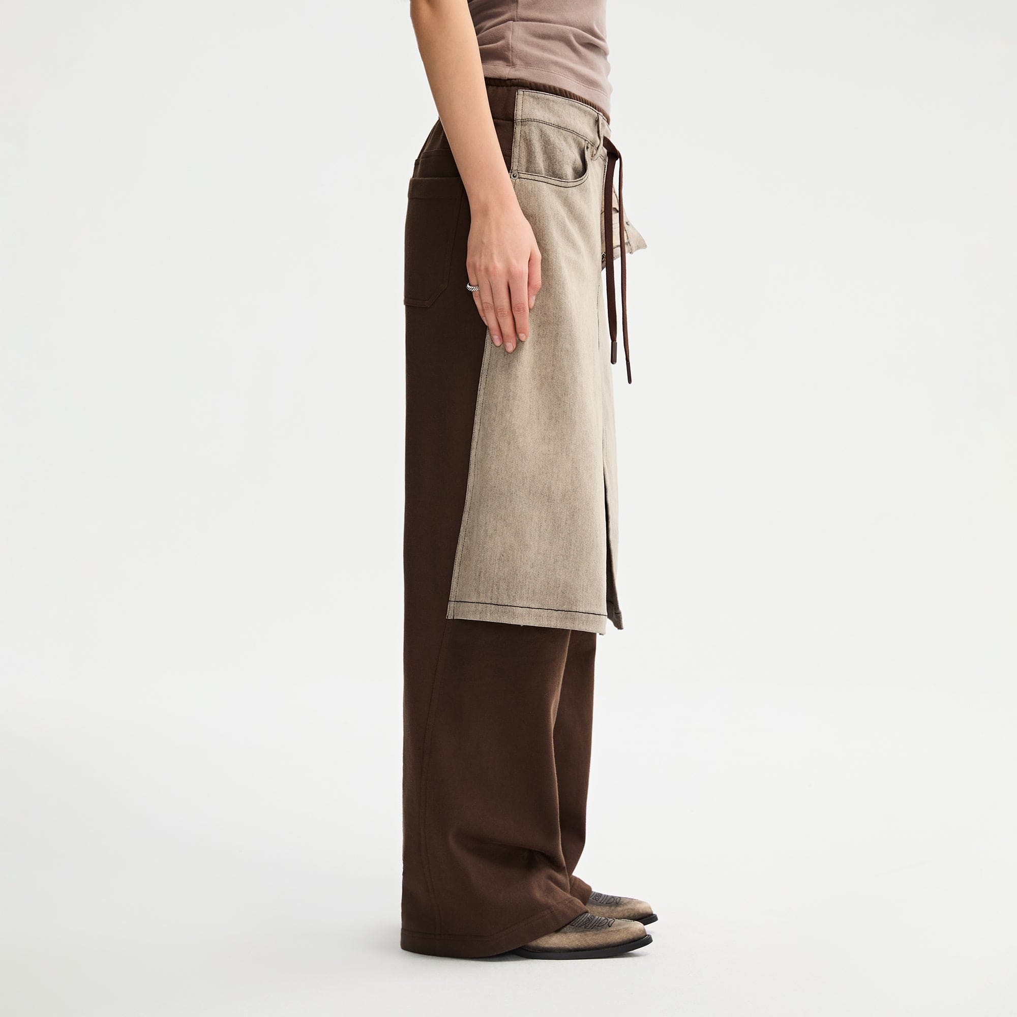 ORGANIC EMOTION Layered Denim Shorts Pants-Pants-S-Free Shipping Leatheretro