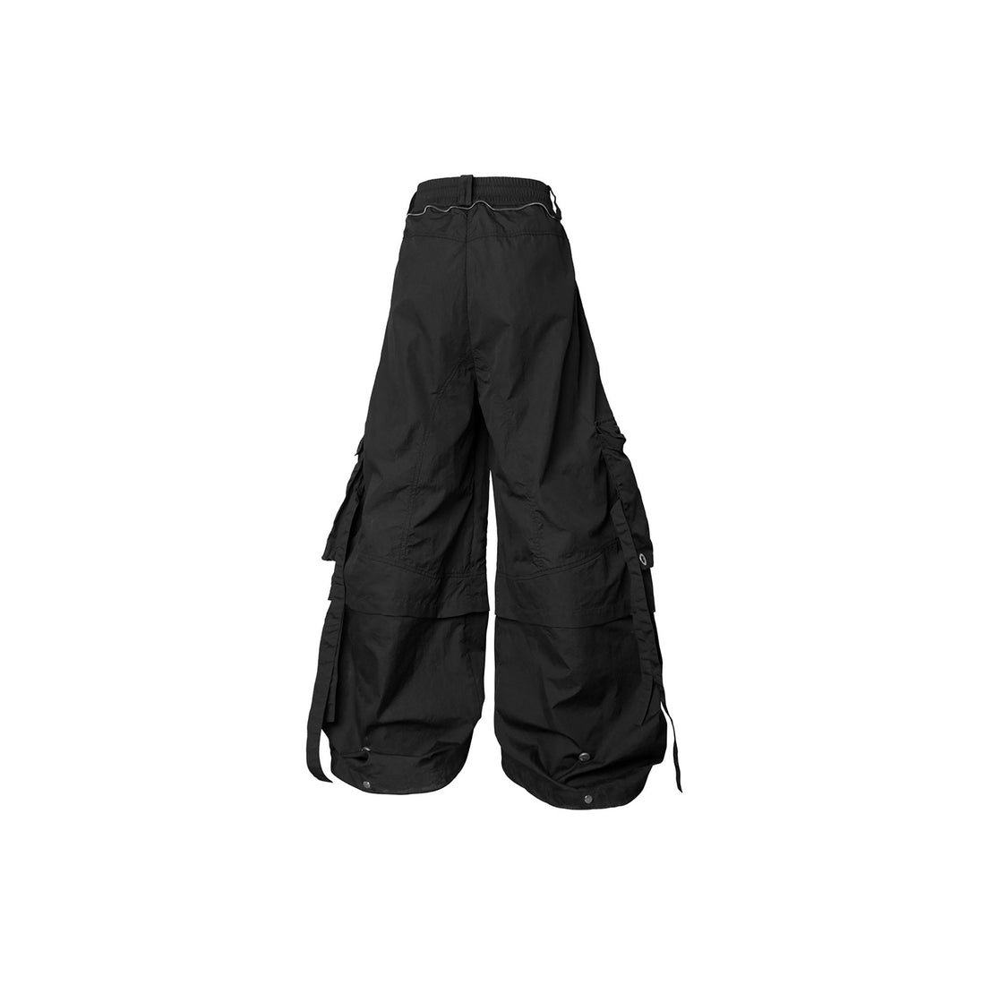 RELABEL Multi-Pocket Panel Crinkled Cargo Pants Black-Pants-XS (Preorder)-Free Shipping Leatheretro