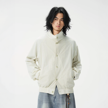 GONGHE REPUB Patchwork Stripe-Check Lightweight Jacket-Jacket-S-Free Shipping Leatheretro