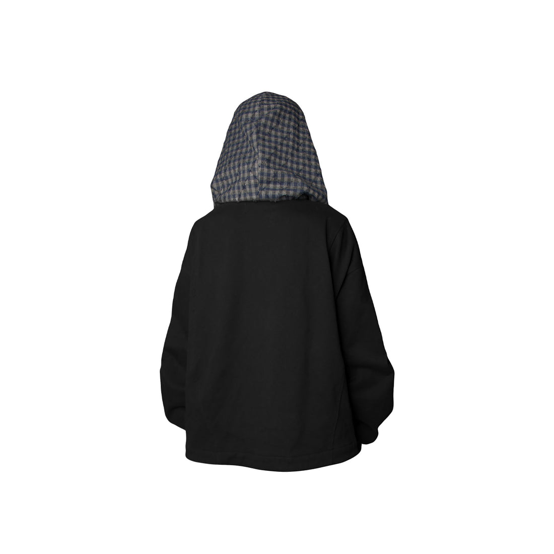 RELABEL Detachable Plaid Hood Jacket Black-Jacket-XS (Preorder)-Free Shipping Leatheretro