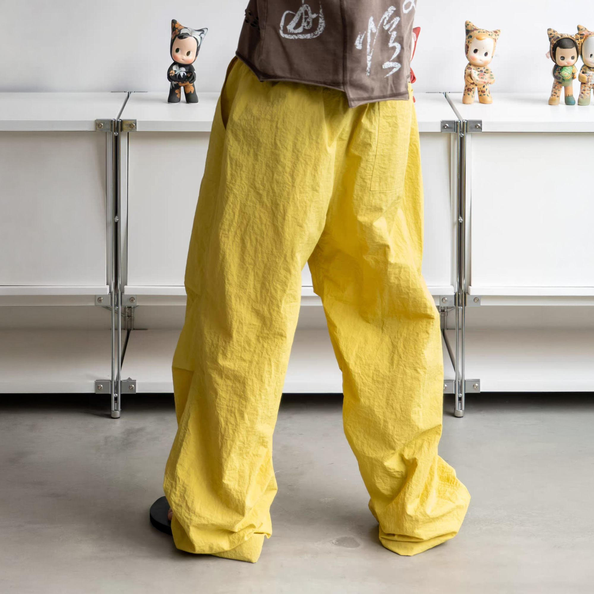 NIANJIUYIKOUER Nylon Paratrooper Straight-Leg Pants-Pants-XS-Orange-Free Shipping Leatheretro