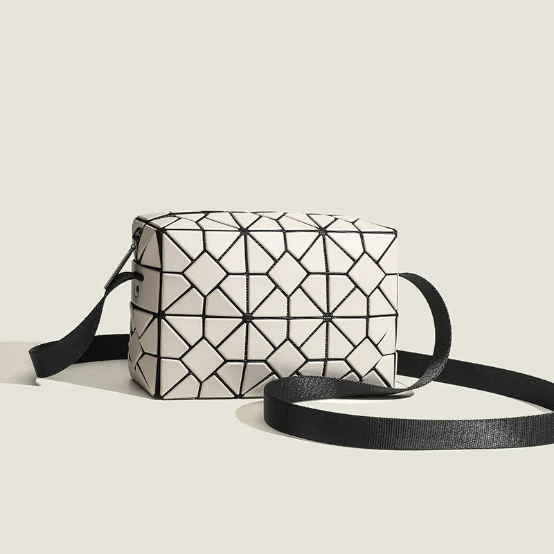 Women Geometry Design Shoulder Handbag - Geometric Luxury Crossbody Bag-Sliver-Free Shipping Leatheretro