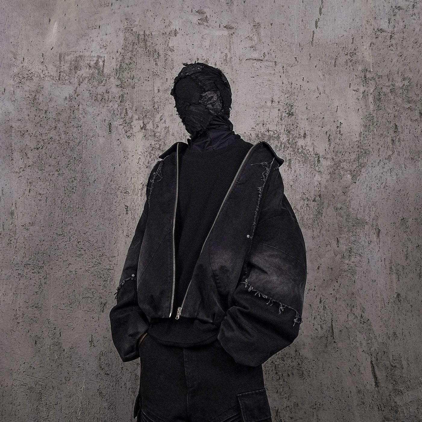 UNDERWATER Raw-Edge Spliced Rivet Jacket-Jacket-S-Free Shipping Leatheretro