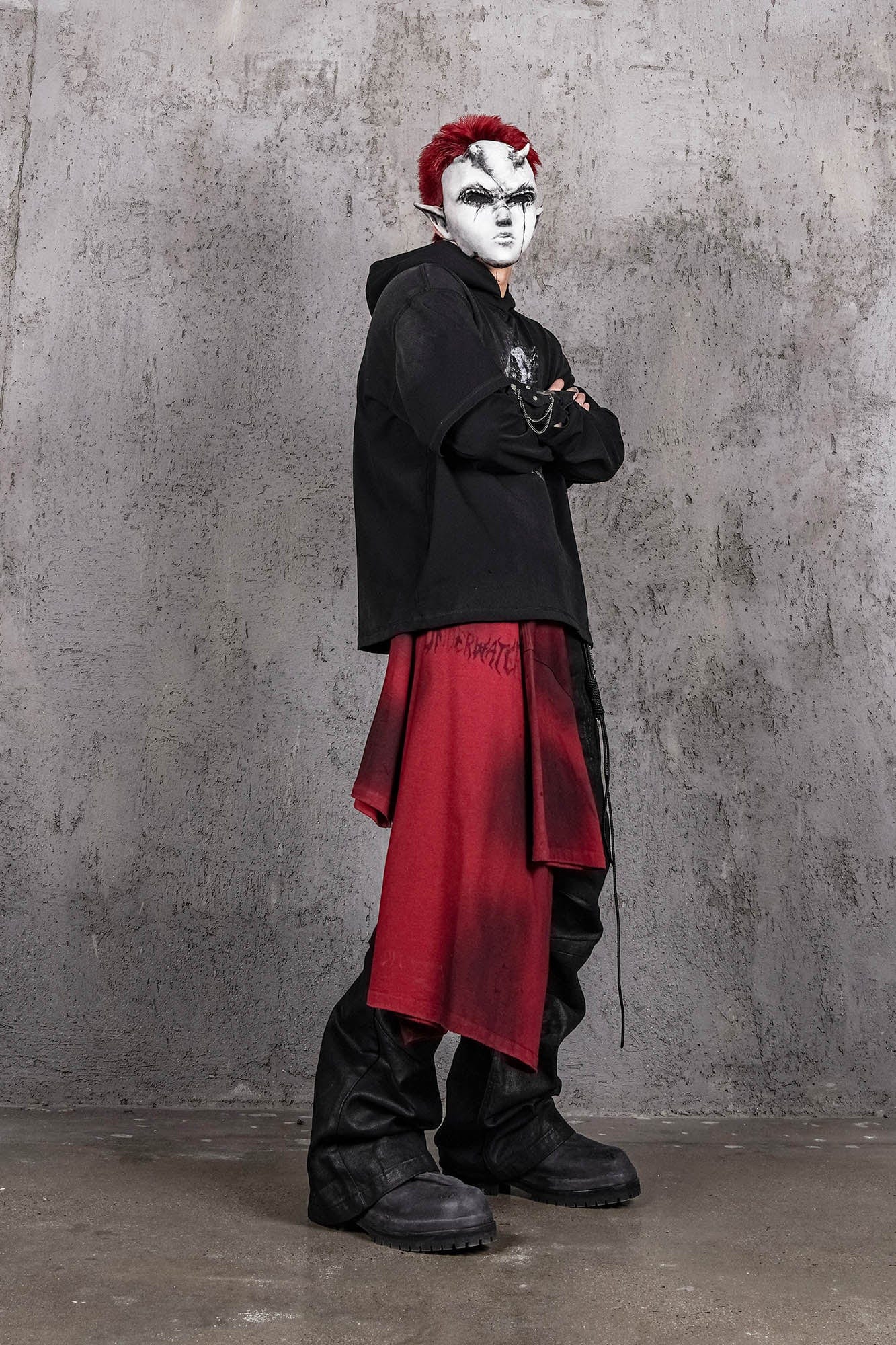 UNDERWATER The Prisoner Distressed Layered Hoodie-Hoodie-S-Free Shipping Leatheretro