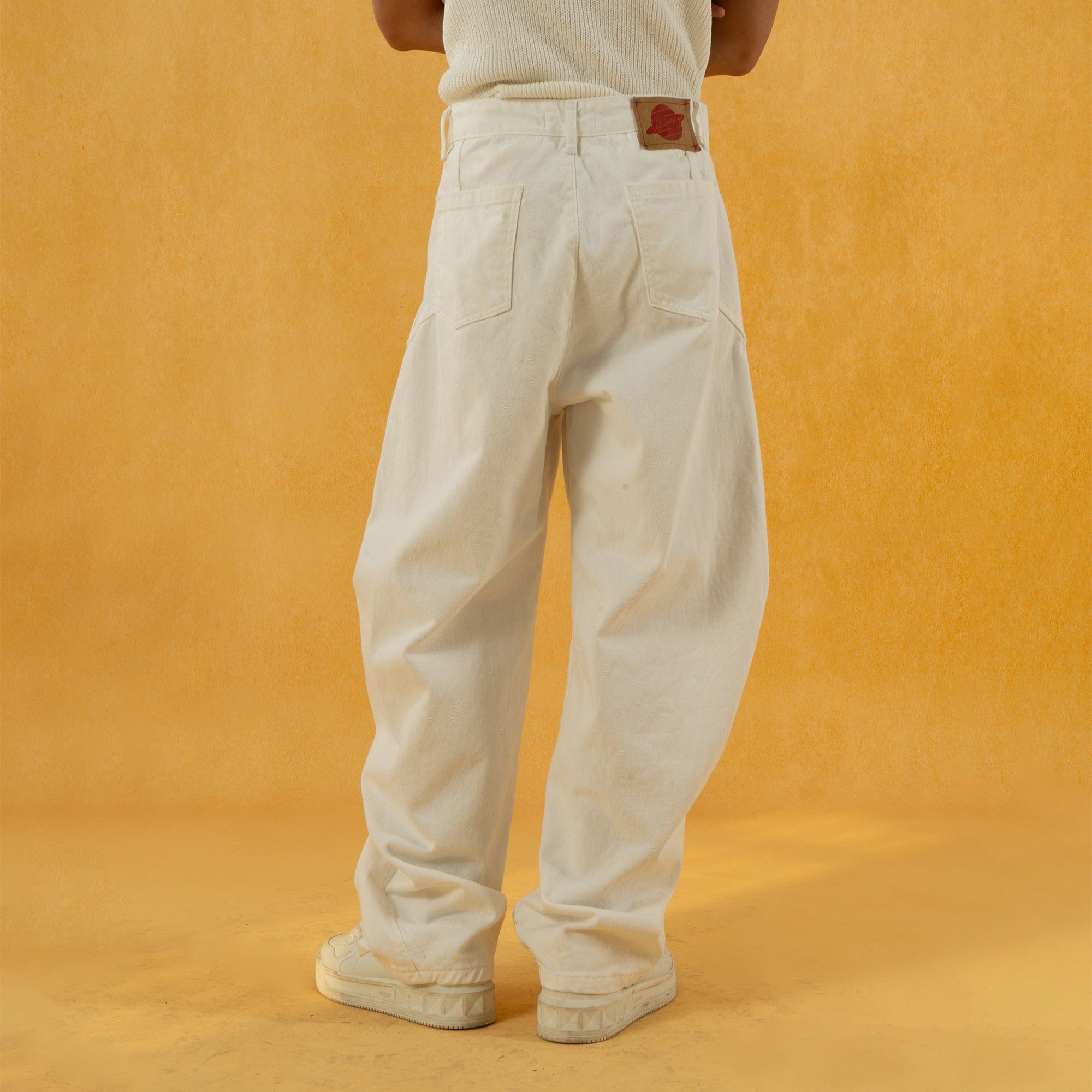 CLP Deconstructed Pleated Button Wide-Leg Pants-Pants-XS-White-Free Shipping Leatheretro