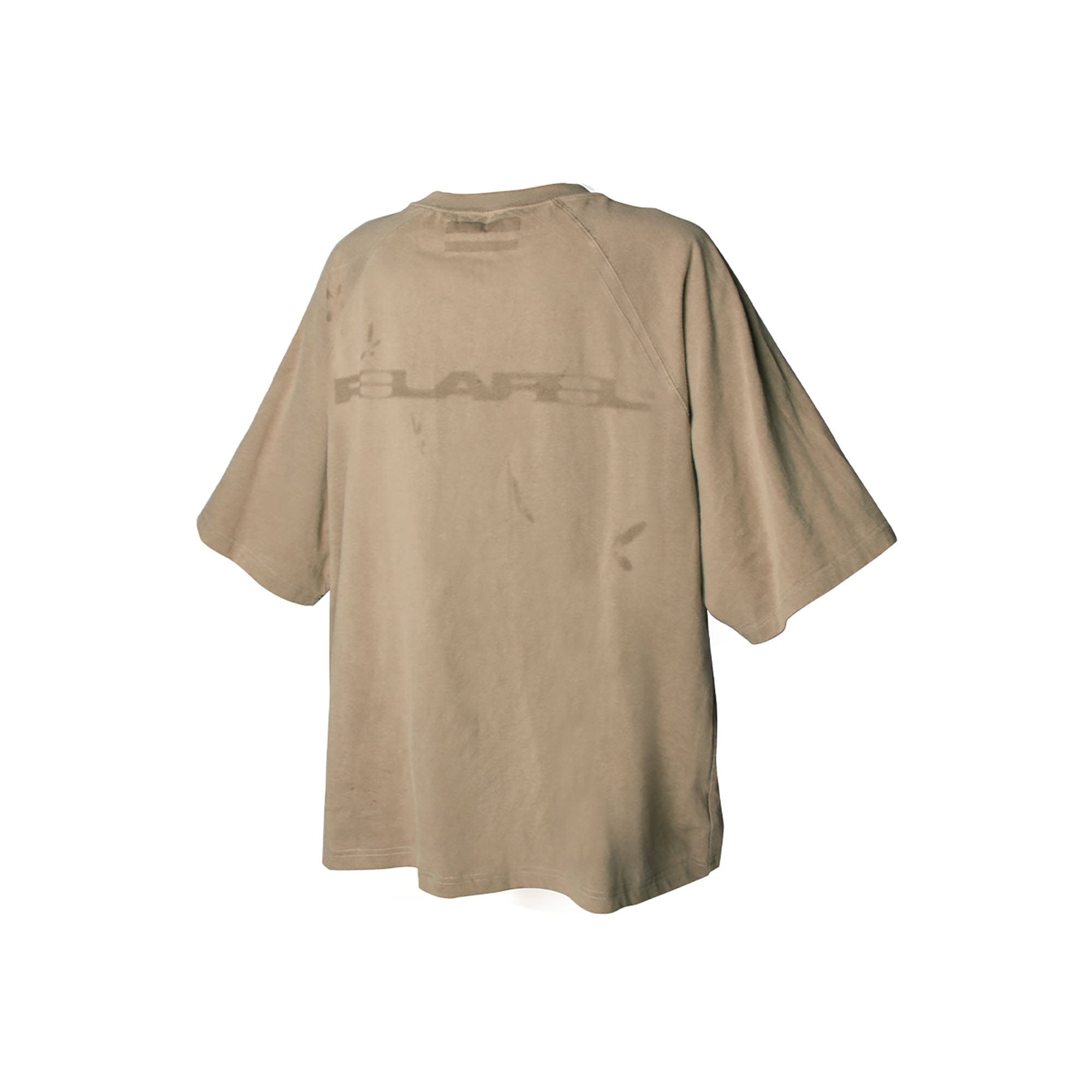 RELABEL Slogan Washed Spliced Raglan T-Shirt-T Shirt-Brown-XS-Free Shipping Leatheretro