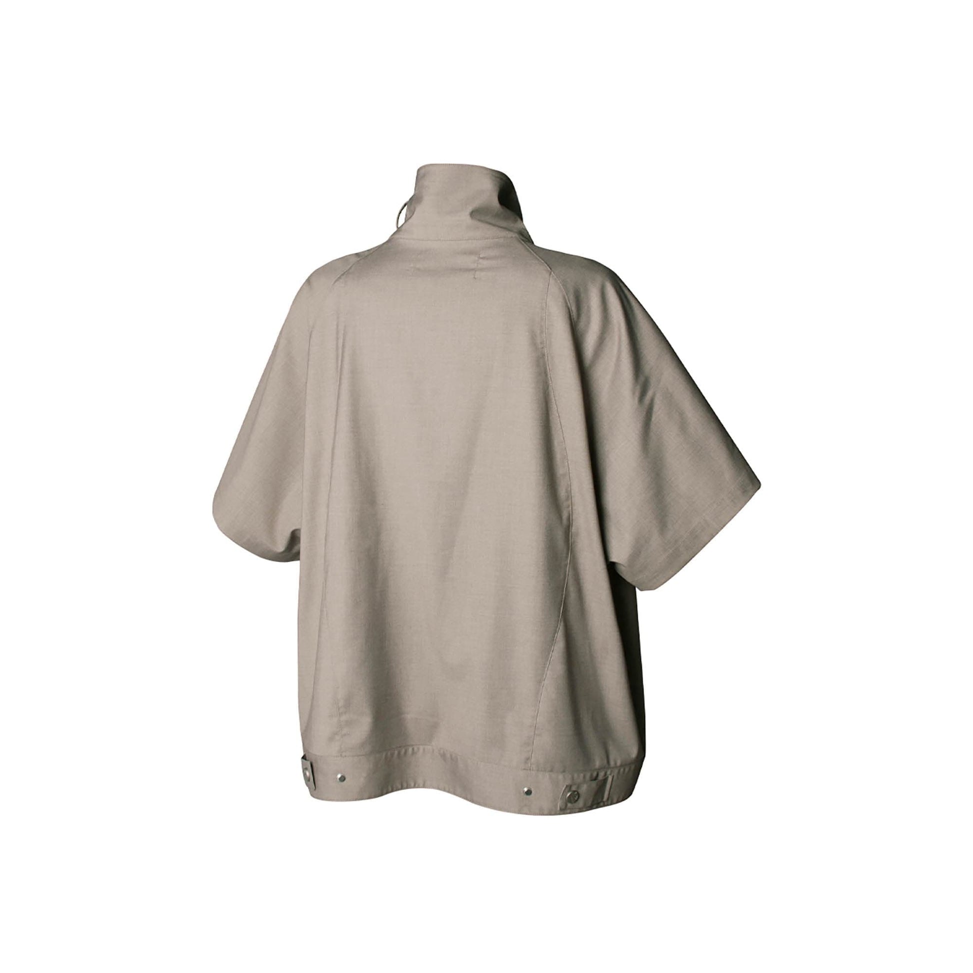RELABEL Utility Stand Collar Half-Sleeve Jacket-Jacket-XS-Gray-Free Shipping Leatheretro