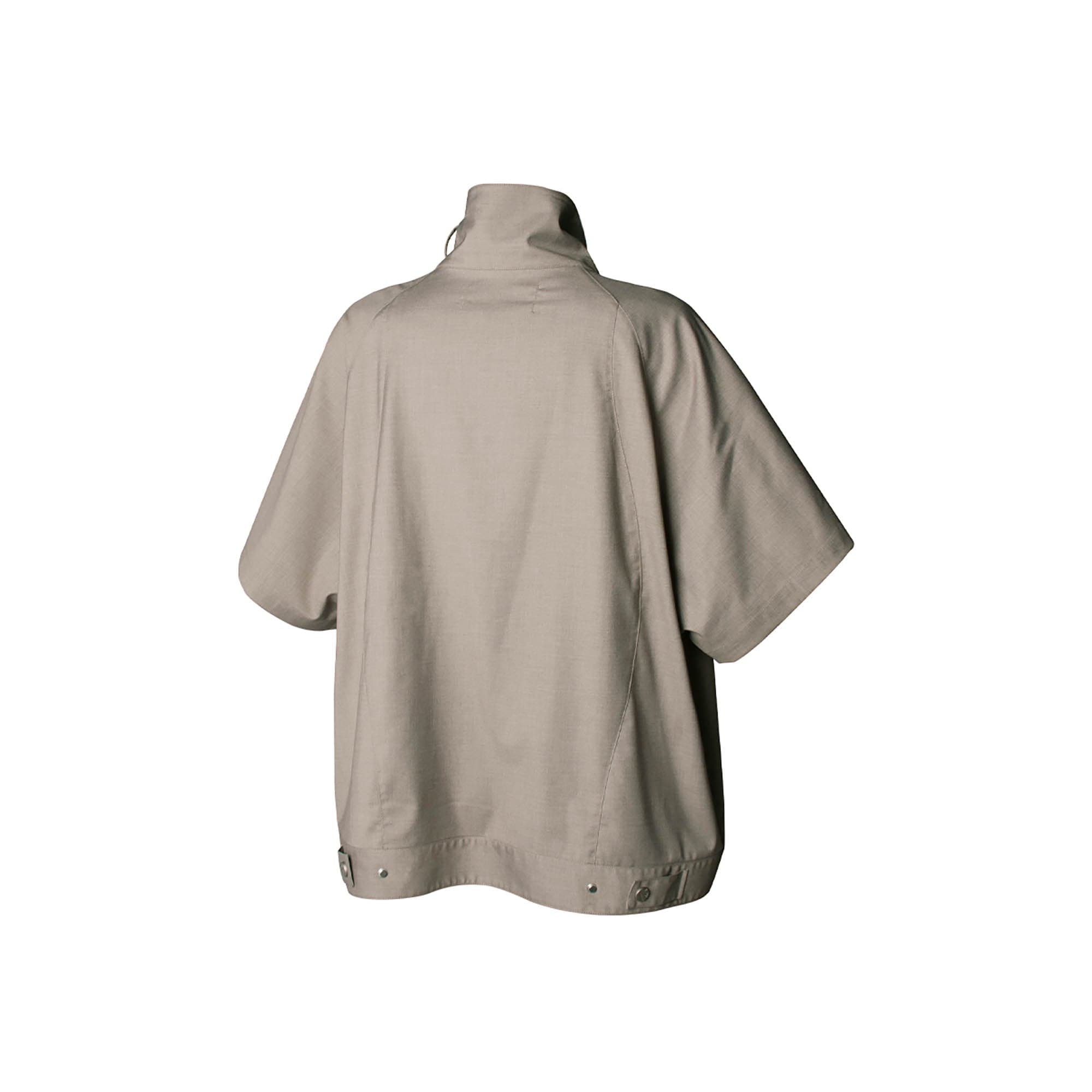 RELABEL Utility Stand Collar Half-Sleeve Jacket-Jacket-XS-Gray-Free Shipping Leatheretro