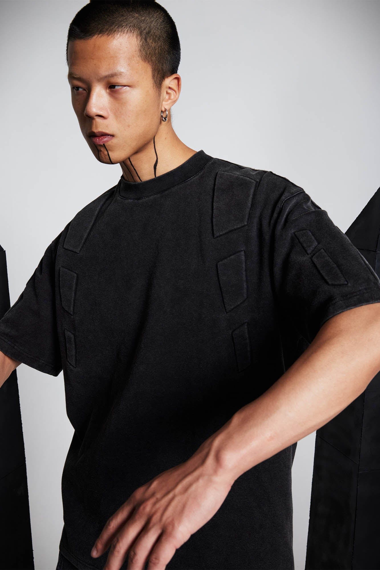 SSIN7 Armored Padded-Panel Washed T-Shirt-T Shirt-S-Free Shipping Leatheretro