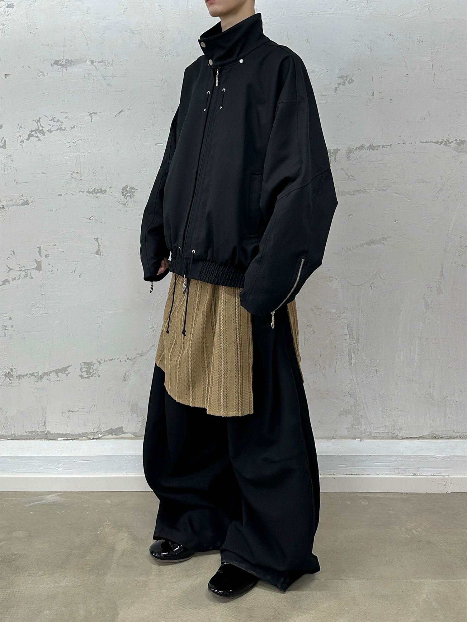 RELABEL Detachable Hood Batwing Sleeve Jacket Black-Jacket-XS (Preorder)-Free Shipping Leatheretro