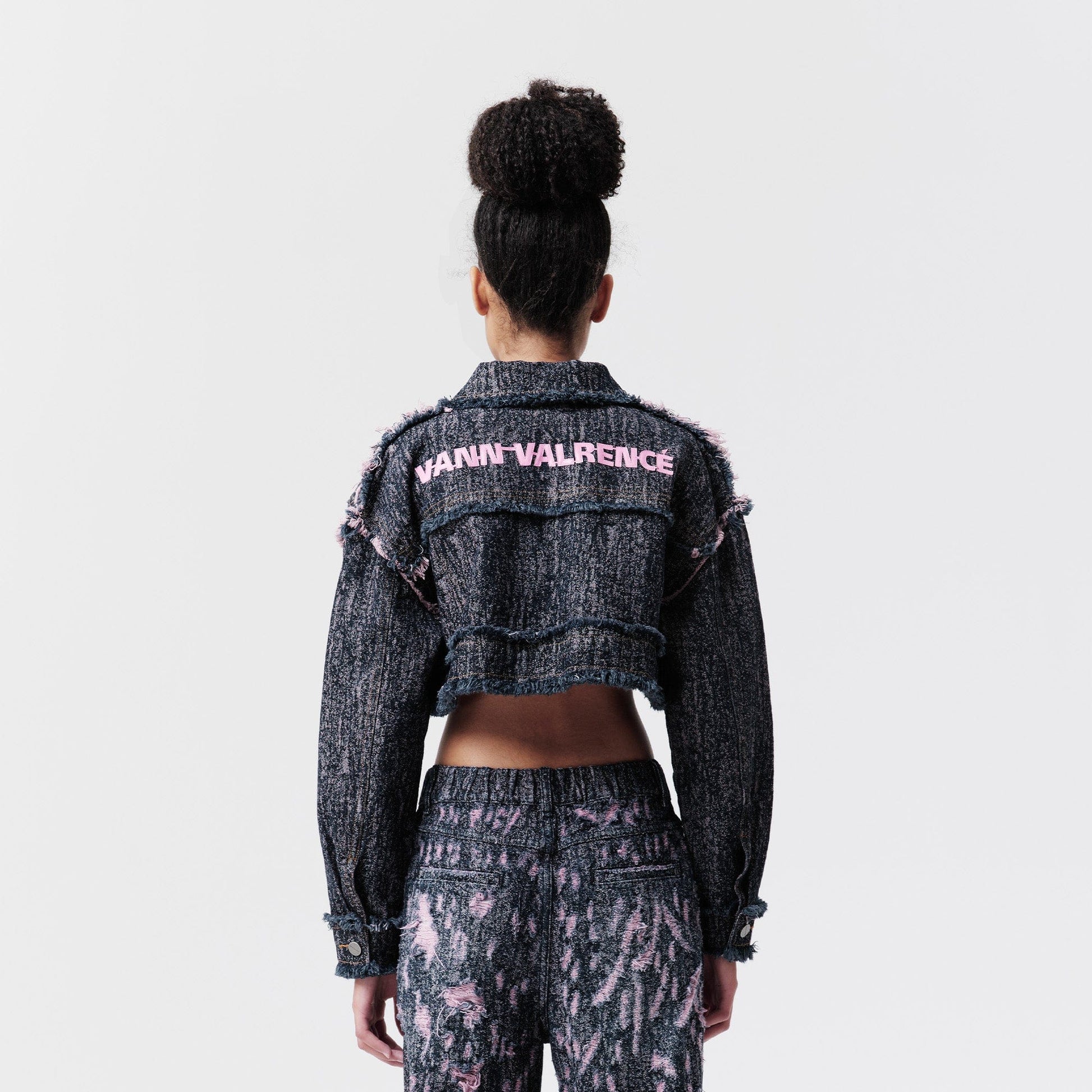 VANN VALRENCE Distressed Frayed Cropped Denim Jacket-Jacket-XS-Free Shipping Leatheretro