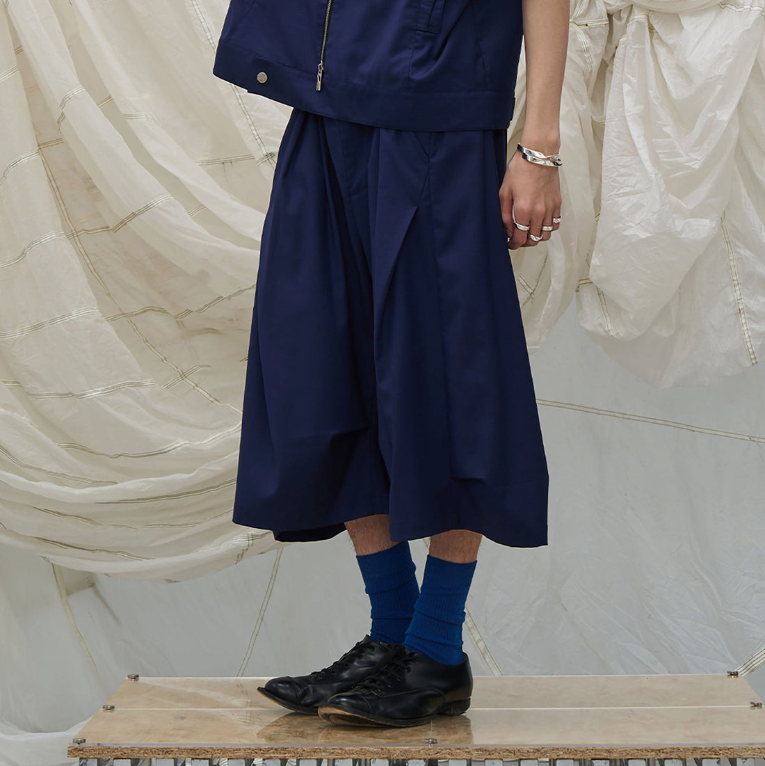 RELABEL Pleated Drape Wide-Leg Shorts-Shorts-XS-Khaki-Free Shipping Leatheretro