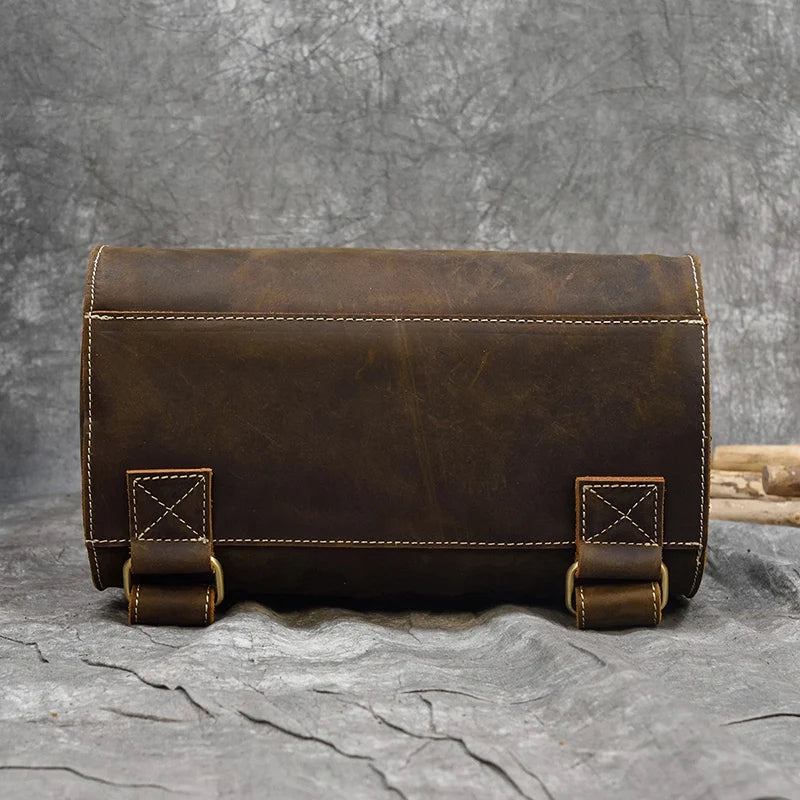 Men's Retro Crazy Horse Leather Backpack - Rucksack Brown Laptop Bag-Backpacks-Brown-Free Shipping Leatheretro