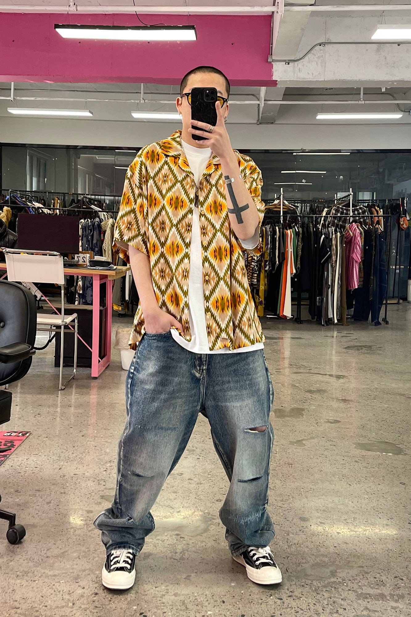 ME DA IGUAL Distressed Ripped Whisker Washed Jeans-Jeans-M-Free Shipping Leatheretro