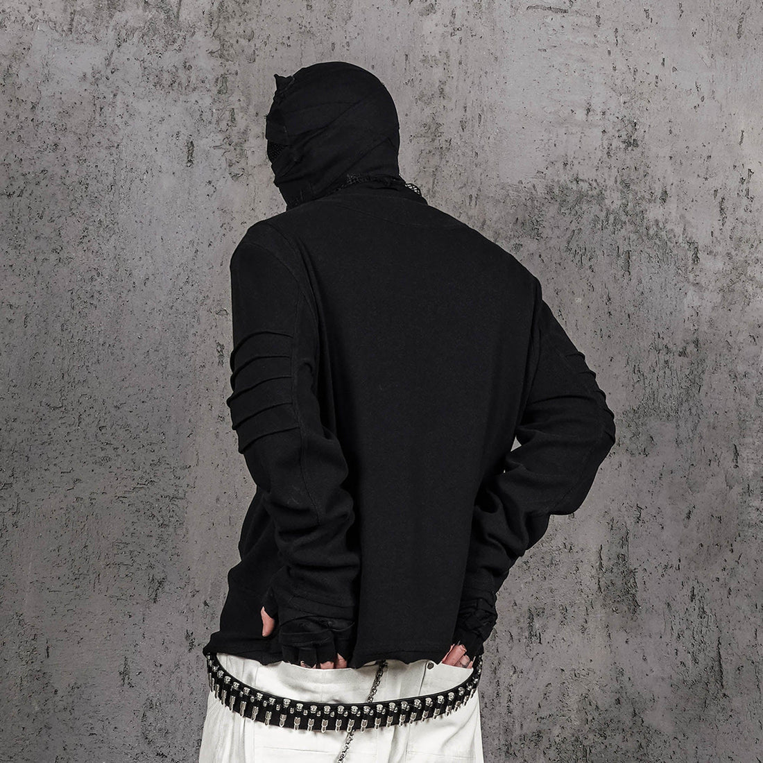 UNDERWATER Distressed Deconstructed Light Sweatshirt Black-L/S Tee-S-Free Shipping Leatheretro