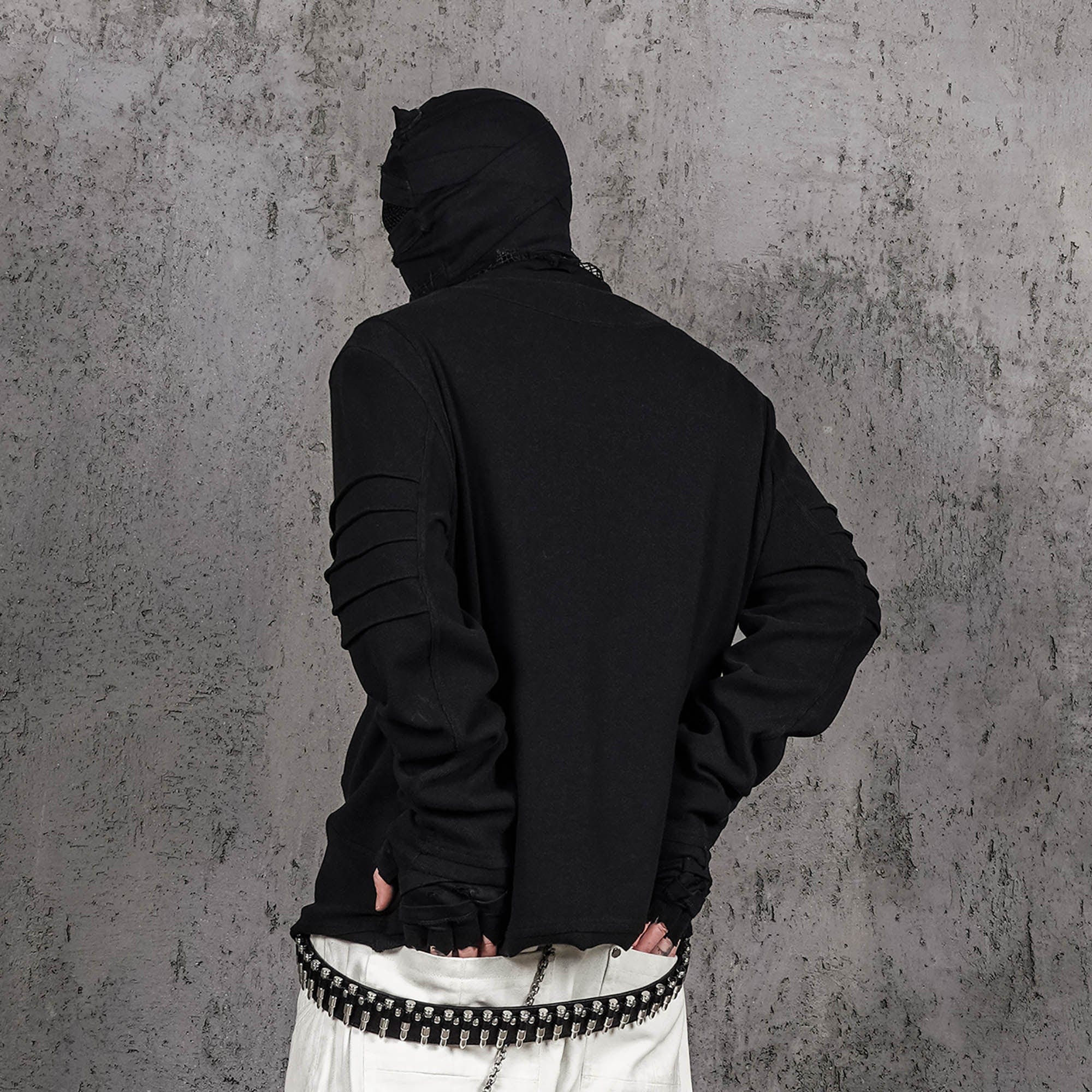 UNDERWATER Distressed Deconstructed Light Sweatshirt Black-L/S Tee-S-Free Shipping Leatheretro