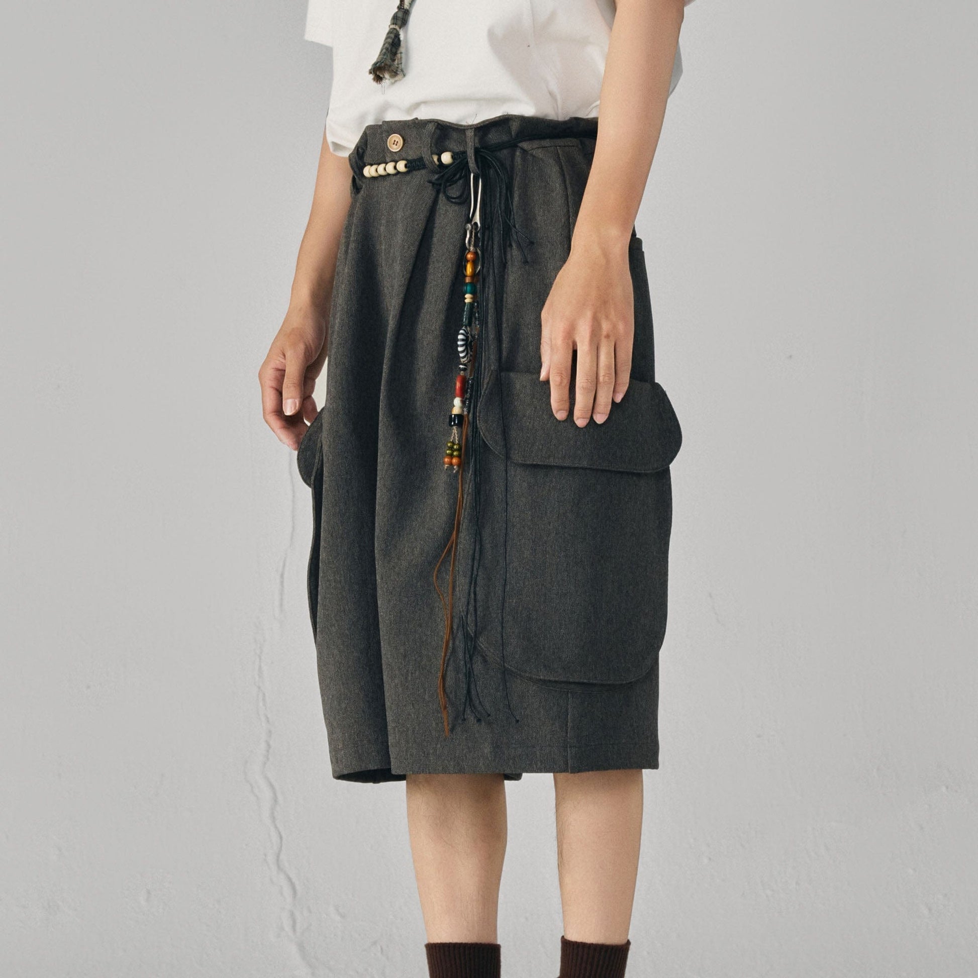 GONGHE REPUB Retro Pleated Multi-Pocket Shorts-Shorts-S-Free Shipping Leatheretro