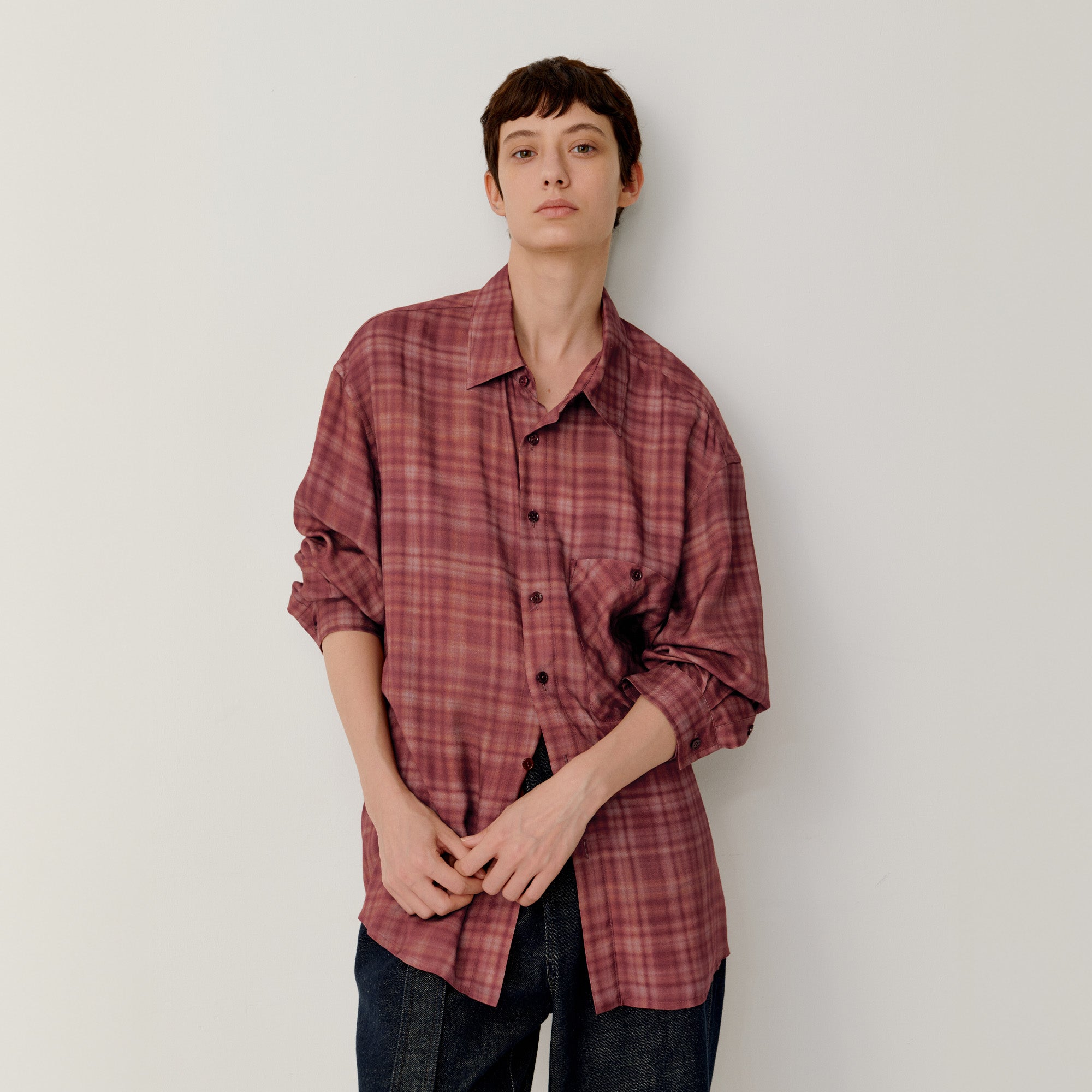 OPICLOTH Classical Oversized Plaid Shirt-Shirt-XS-Free Shipping Leatheretro