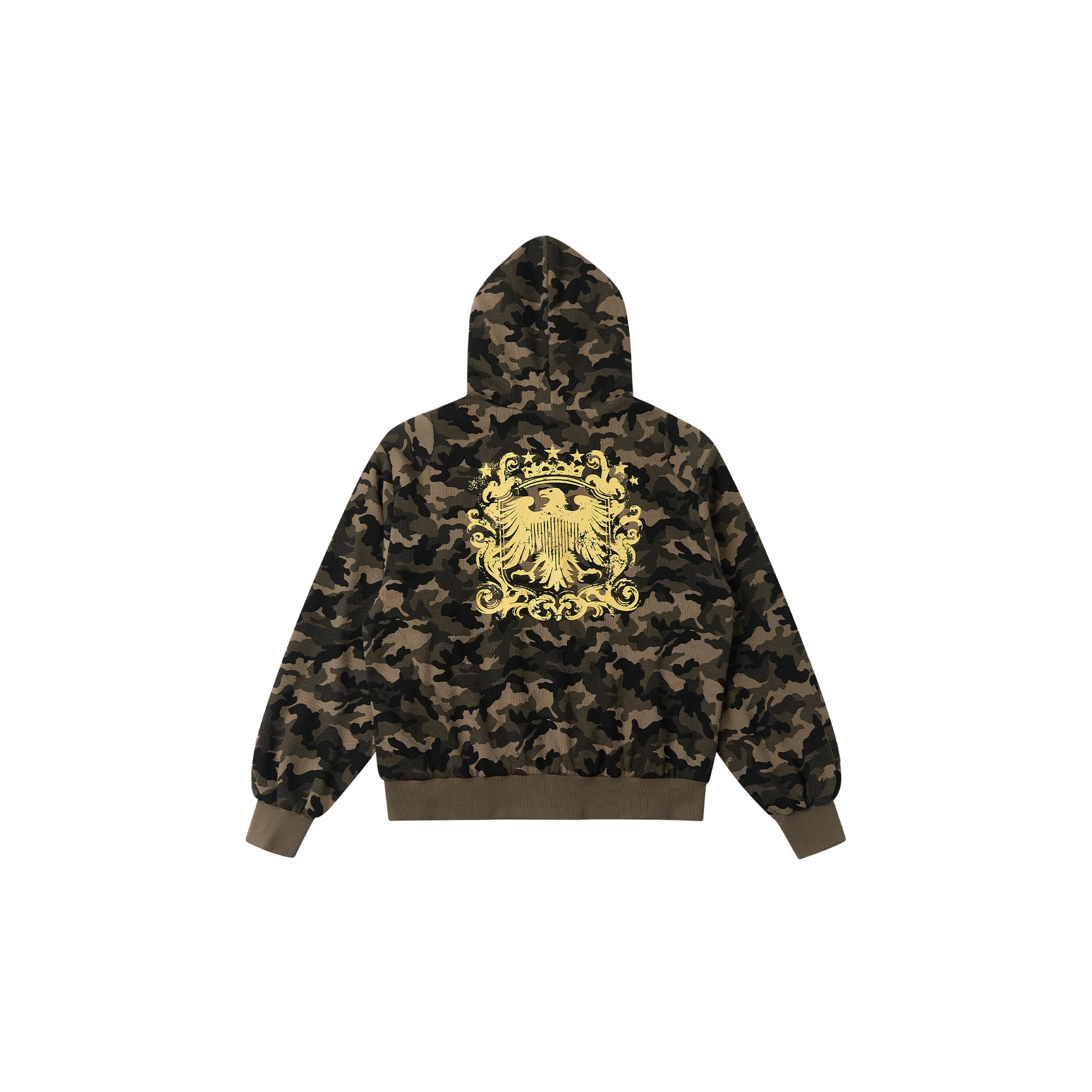 SAVAGEGROWTHWORLD Reversible Camo Waffle Hooded Jacket-Jacket-S-Free Shipping Leatheretro