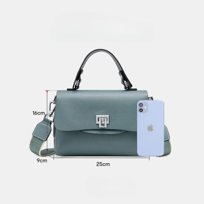 Women's Genuine Leather Crossbody Handbag – Luxury Top-Handle Purse-Handbags-Teal Blue-Free Shipping Leatheretro