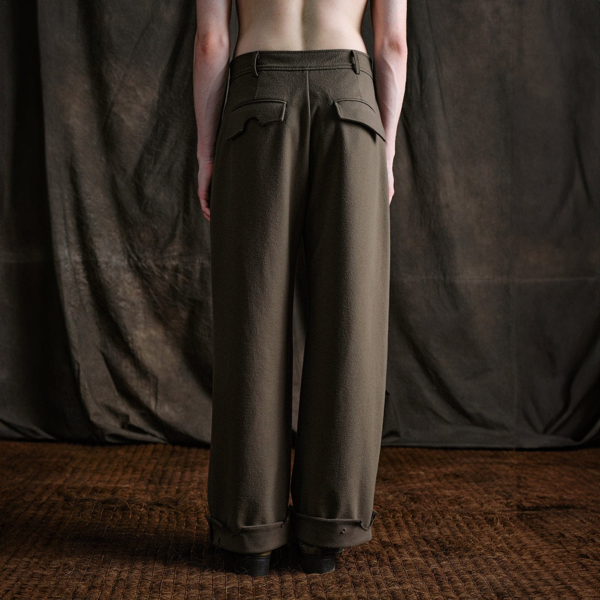 ILNya Nieternite Nifutur Distressed Hem Asymmetrical Fly Trousers-Pants-S(0)-Free Shipping Leatheretro