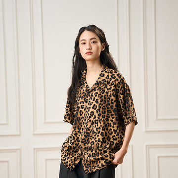 EPIC POETRY Leopard Cuban Half Shirt-Half shirt-S-Free Shipping Leatheretro