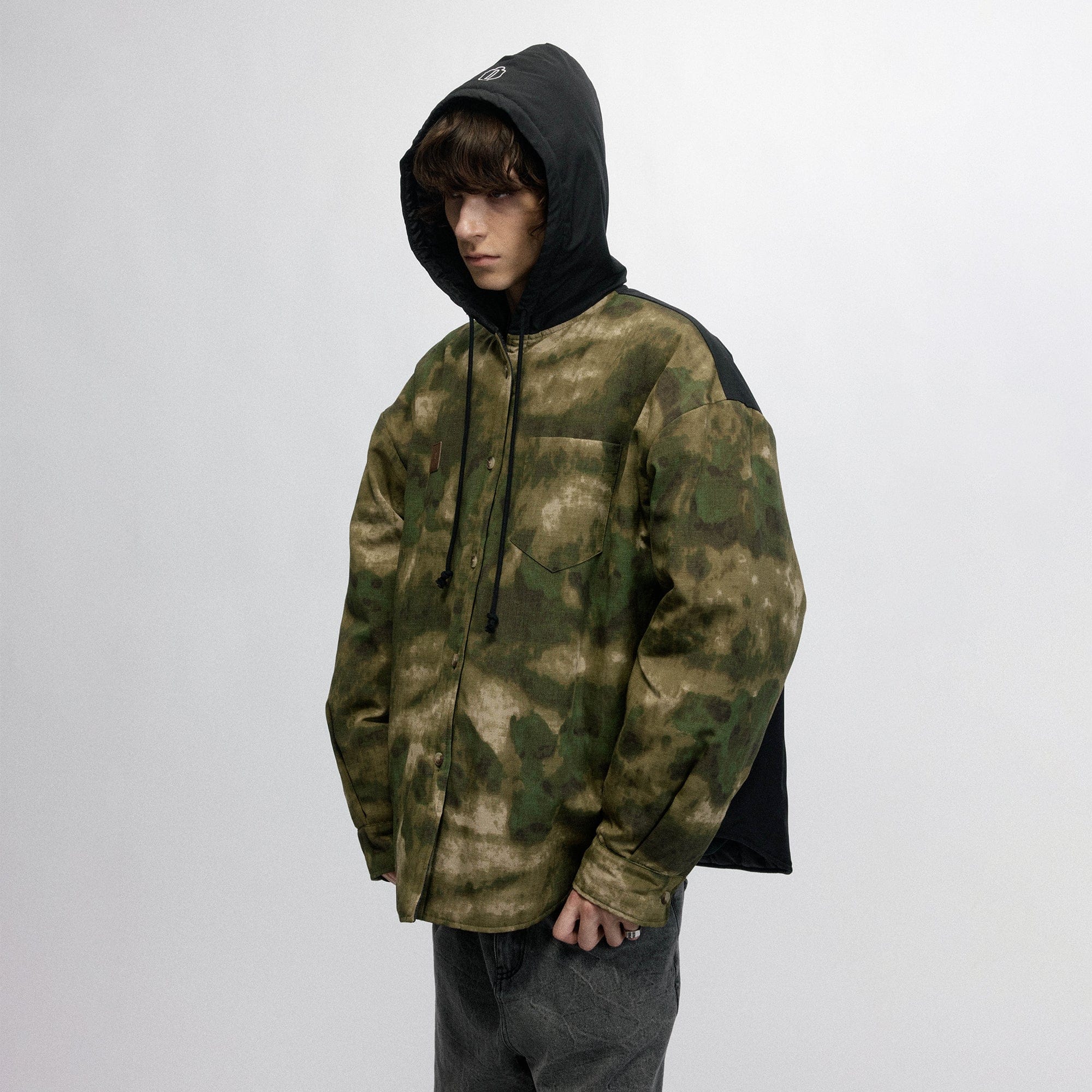 OVDY Tie-Dye Camo Hooded Puffer Jacket-Jacket-S-Free Shipping Leatheretro