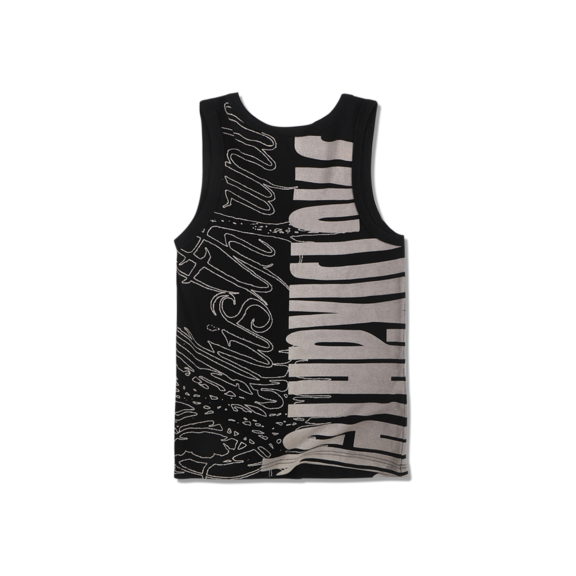 WHISTLEHUNTER Graffiti Ribbed Tank Top-Tank Top-S (Preorder)-Black-Free Shipping Leatheretro