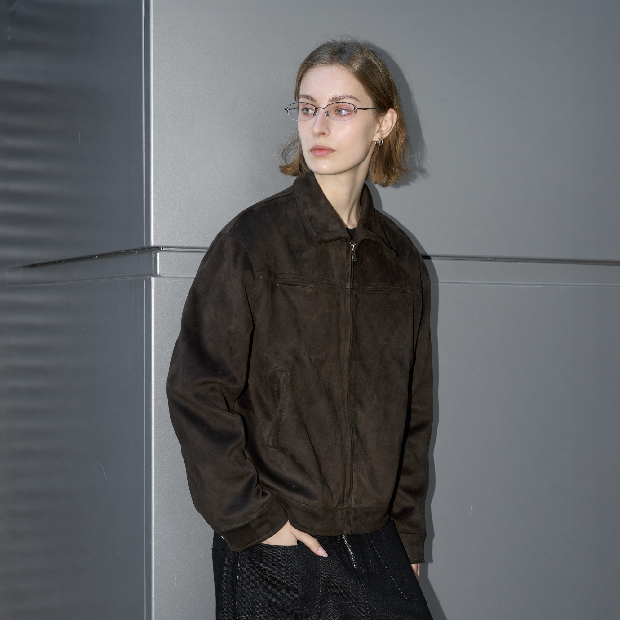 LABELROOM Minimal Faux-Suede Jacket