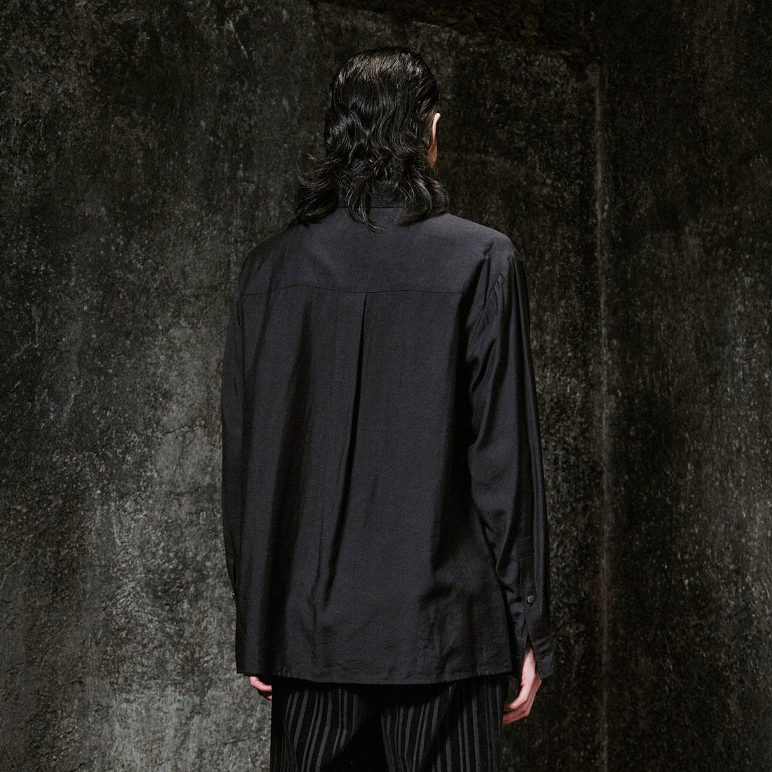 ILNya Nieternite Nifutur Ruffle-Neck Satin Shirt-Shirt-S(0)-Free Shipping Leatheretro
