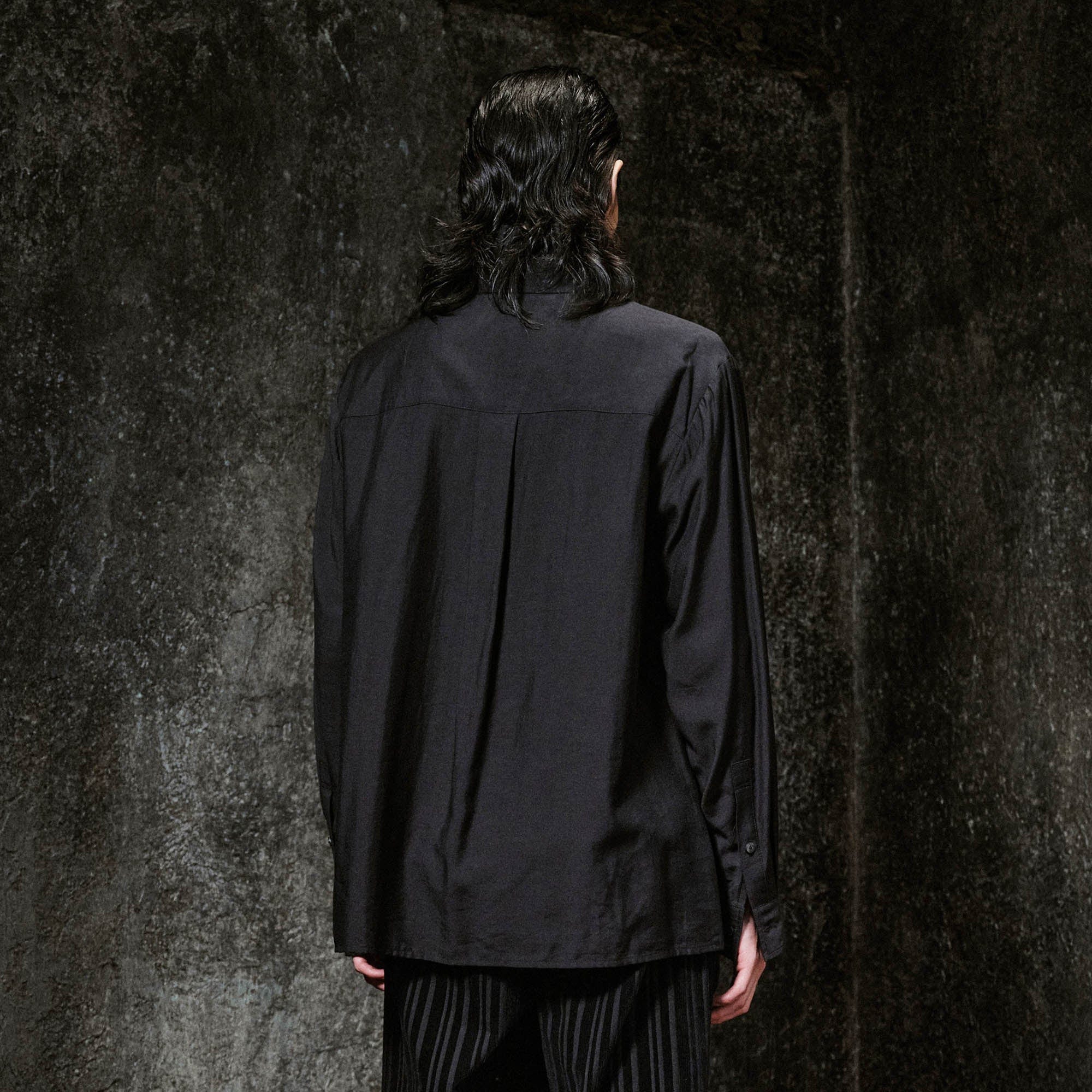 ILNya Nieternite Nifutur Ruffle-Neck Satin Shirt-Shirt-S(0)-Free Shipping Leatheretro