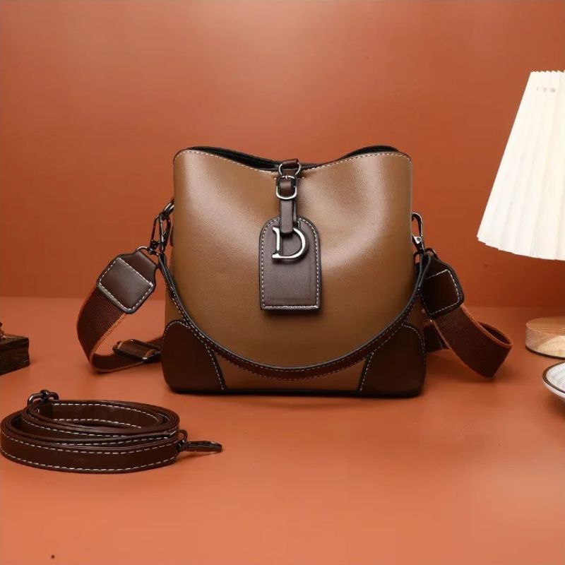Women's Luxury Travel Bag– Retro Textured Bucket Shoulder & Crossbody Bag-Tote Bag-Brown-Free Shipping Leatheretro