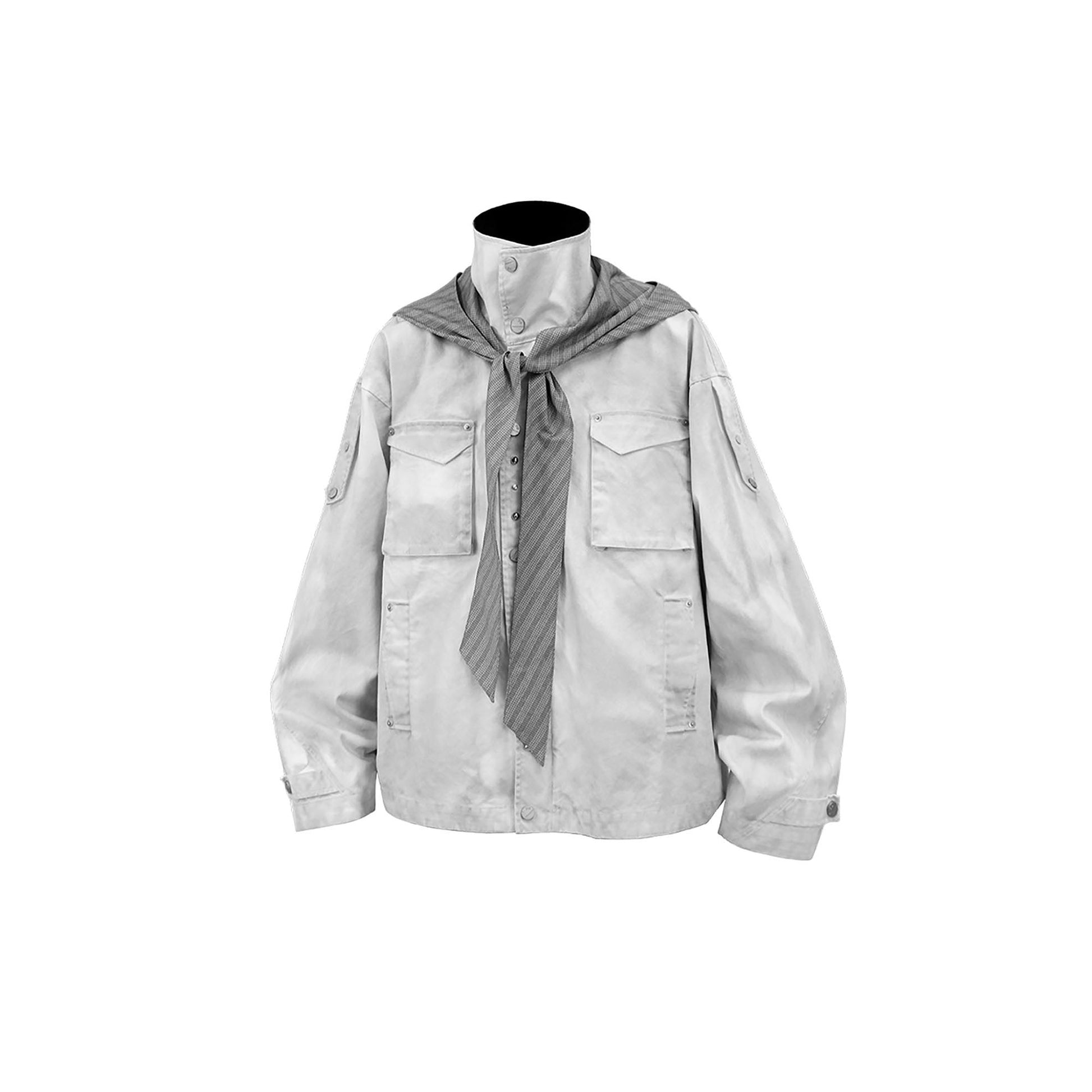 RELABEL Distressed Striped Hood Oversized Jacket-Jacket-XS (Preorder)-Free Shipping Leatheretro