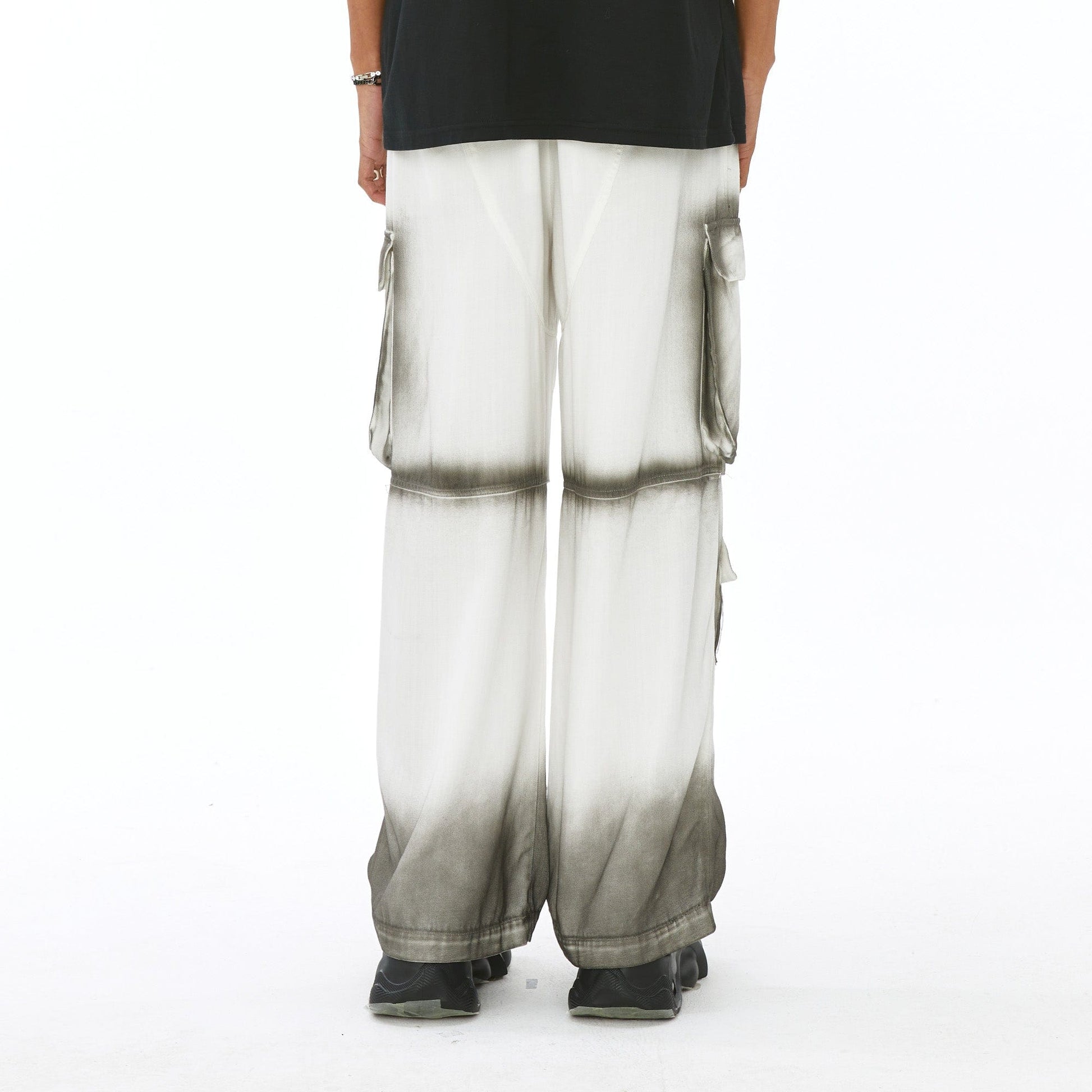 VANN VALRENCE Faded Spray-Dyed Multi-Pocket Cargo Pants-Pants-S-Free Shipping Leatheretro