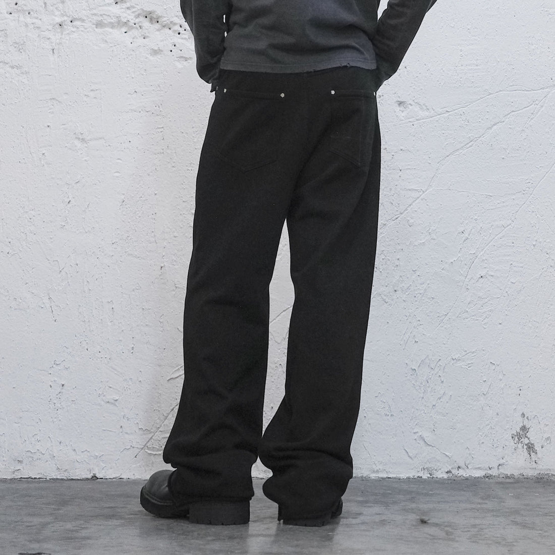 UNDERWATER Devil Embroidery Straight-Leg Pants-Pants-S-Free Shipping Leatheretro