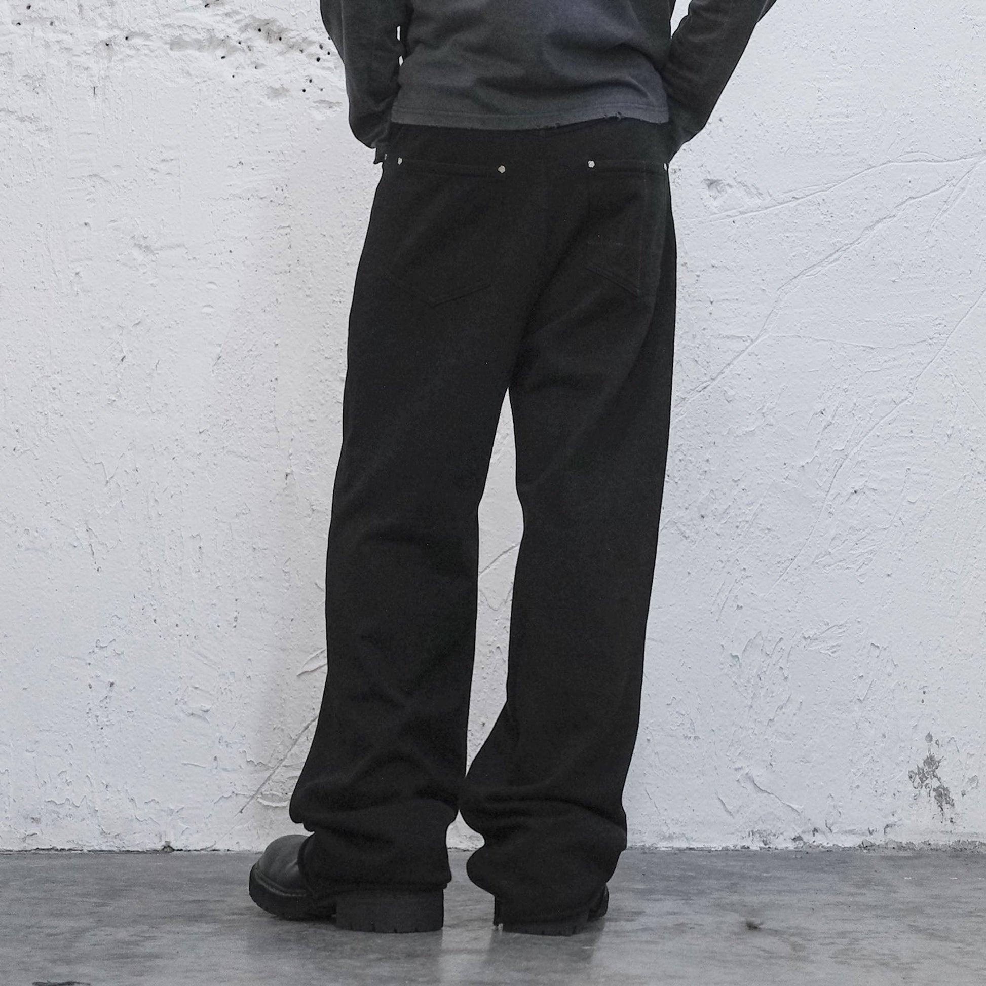 UNDERWATER Devil Embroidery Straight-Leg Pants-Pants-S-Free Shipping Leatheretro