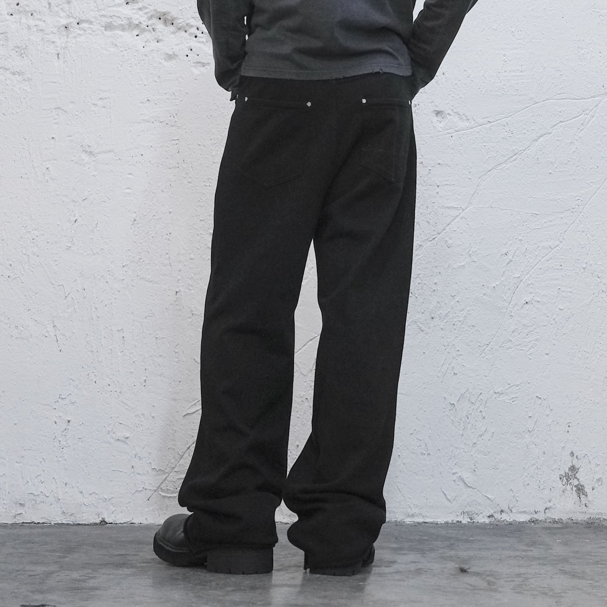 UNDERWATER Devil Embroidery Straight-Leg Pants-Pants-S-Free Shipping Leatheretro