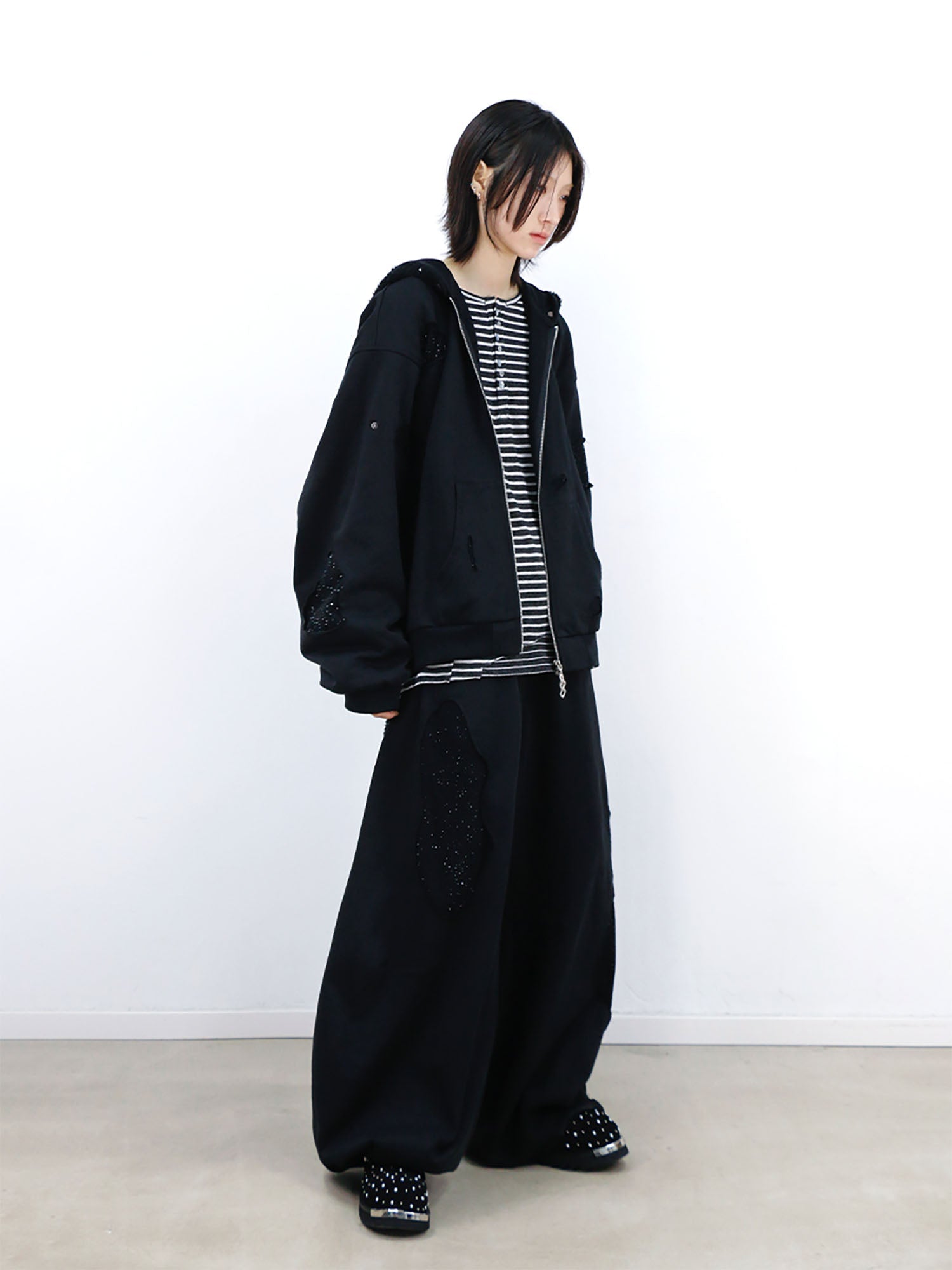 RELABEL Detachable Diamond Layered Hood Jacket-Jacket-XS (Preorder)-Free Shipping Leatheretro