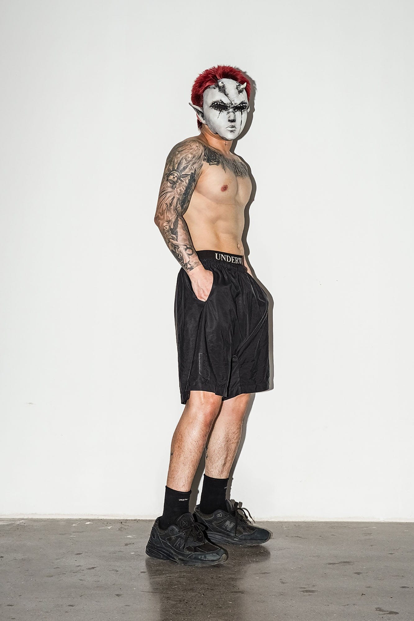 UNDERWATER Dark Soul LOGO Waistband Stretch Boxer Briefs-Shorts-S-Free Shipping Leatheretro