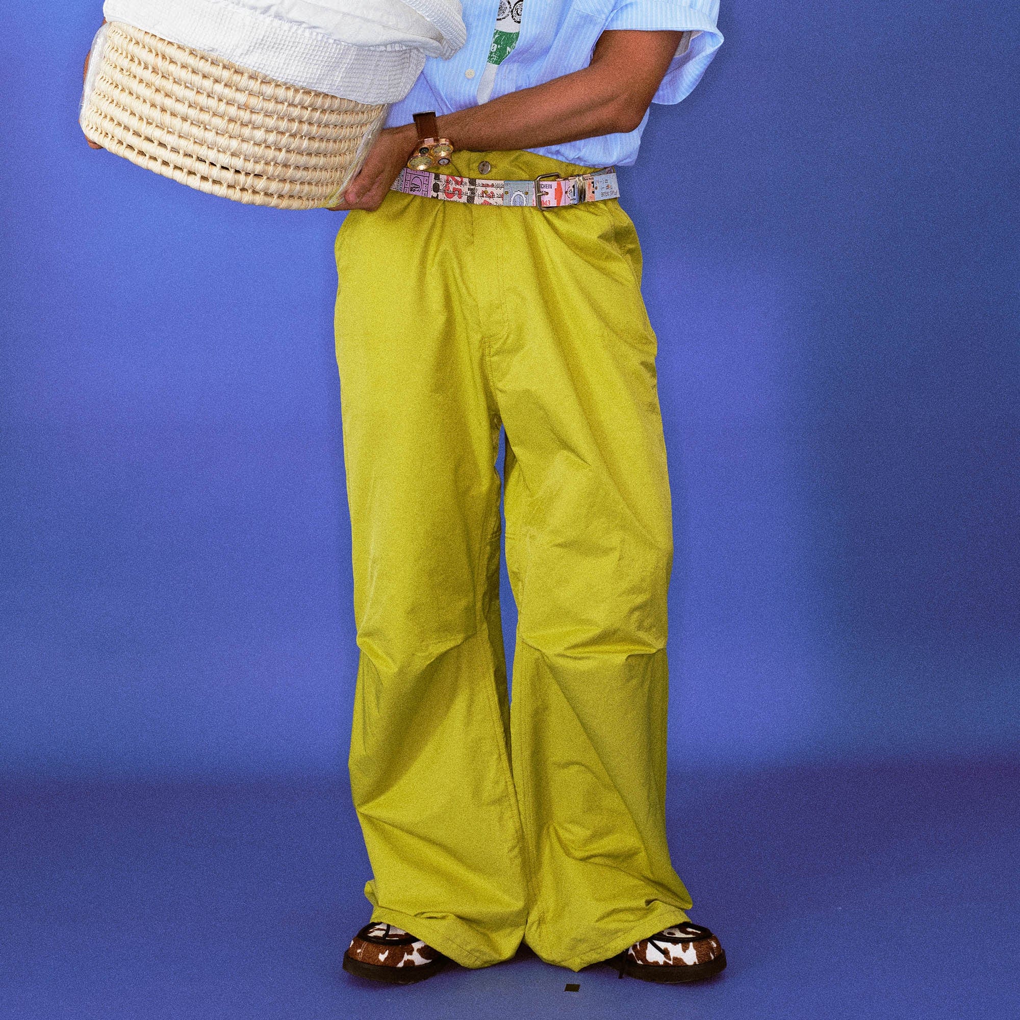 TRECLUB Drawcord Hem Wide-Leg Parachute Pants-Pants-S-Free Shipping Leatheretro