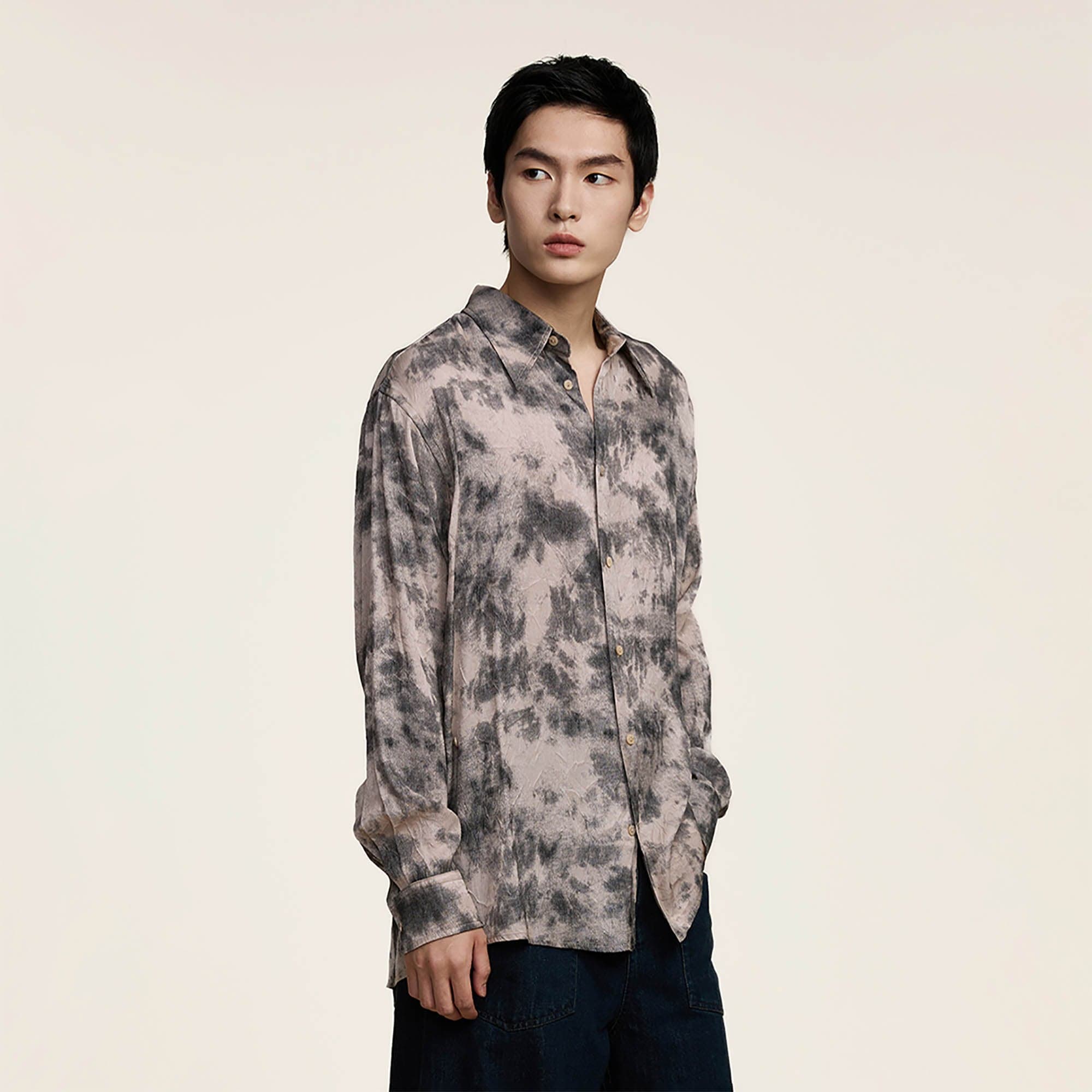 OPICLOTH Twist-Front Tie-Dye Shirt-Shirt-XS-Free Shipping Leatheretro