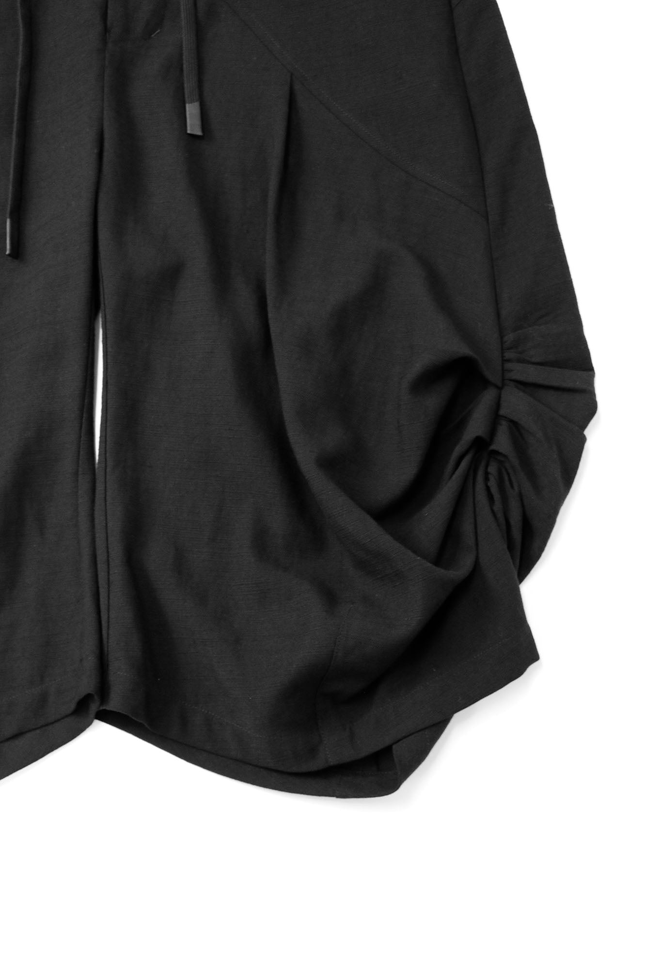 RELABEL Ruched Tencel-Acetate Oversized Shorts-Shorts-XS-Black-Free Shipping Leatheretro