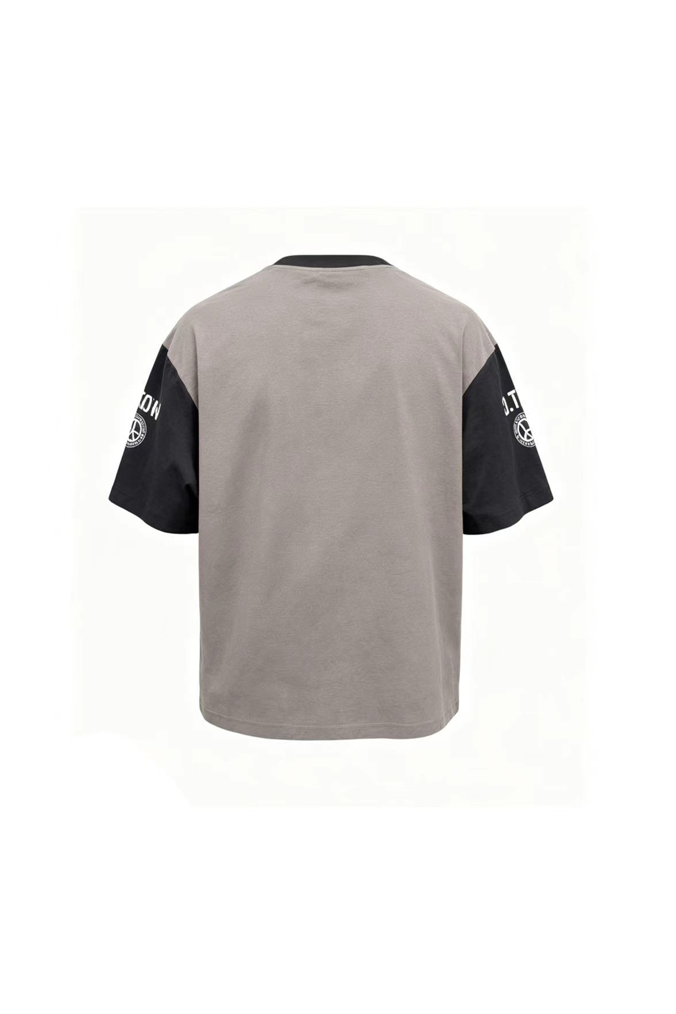 STEEPC Contrast Spliced Slogan T-Shirt-T Shirt-S (1)-Free Shipping Leatheretro