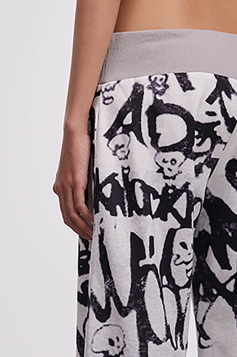 DAMAGE ASIA Doodle Full-Print Wide-Leg Pants-Pants-M-Free Shipping Leatheretro